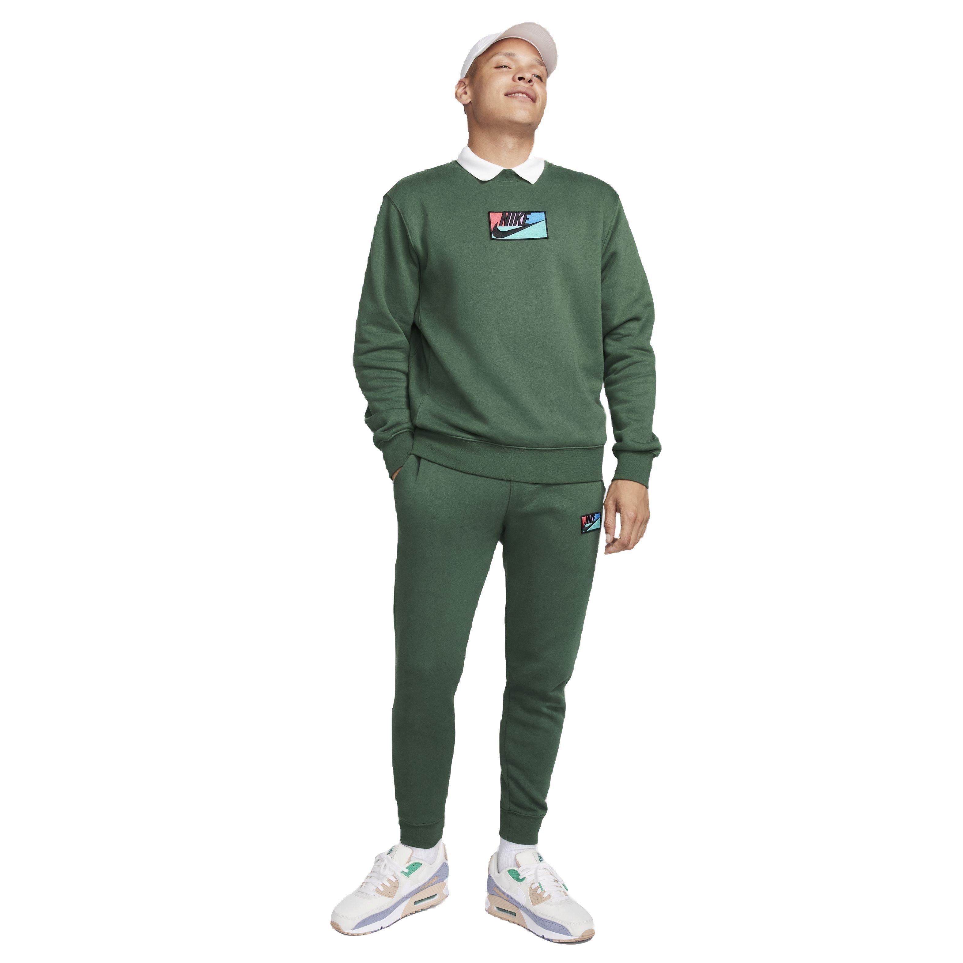 Nike Men's Club Fleece Crew - GREEN Thumbnail View 4