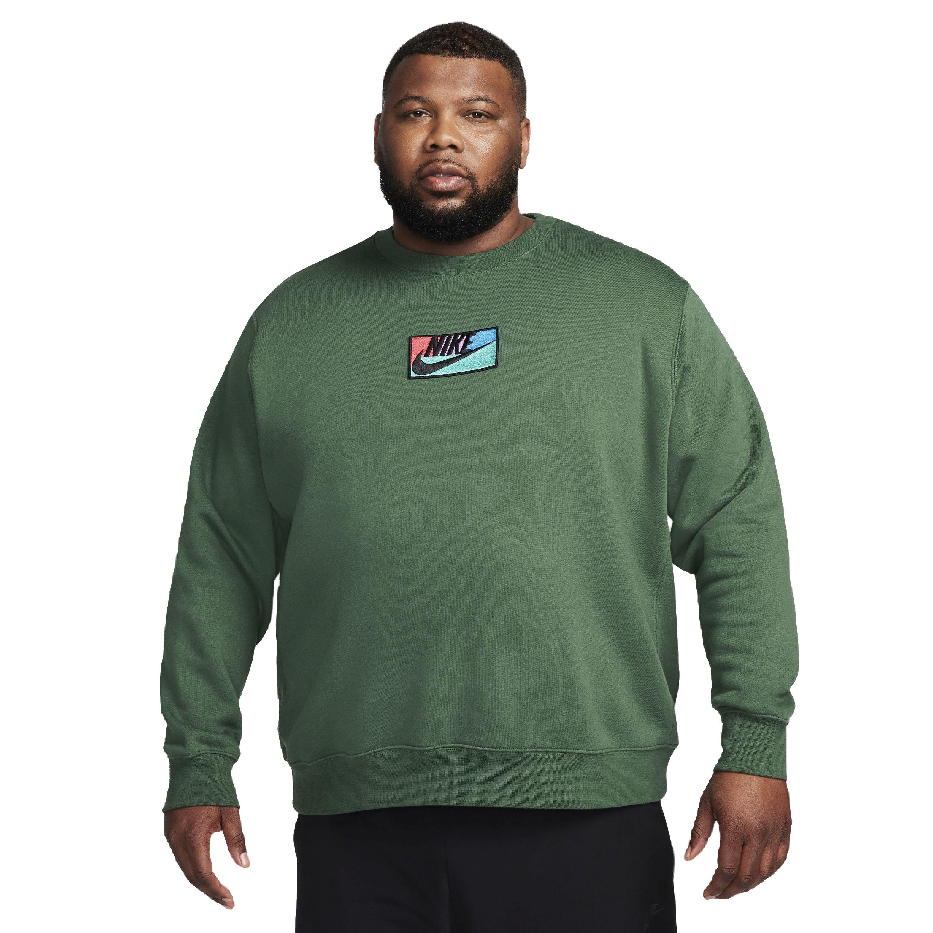 Nike Men's Club Fleece Crew - GREEN Thumbnail View 5