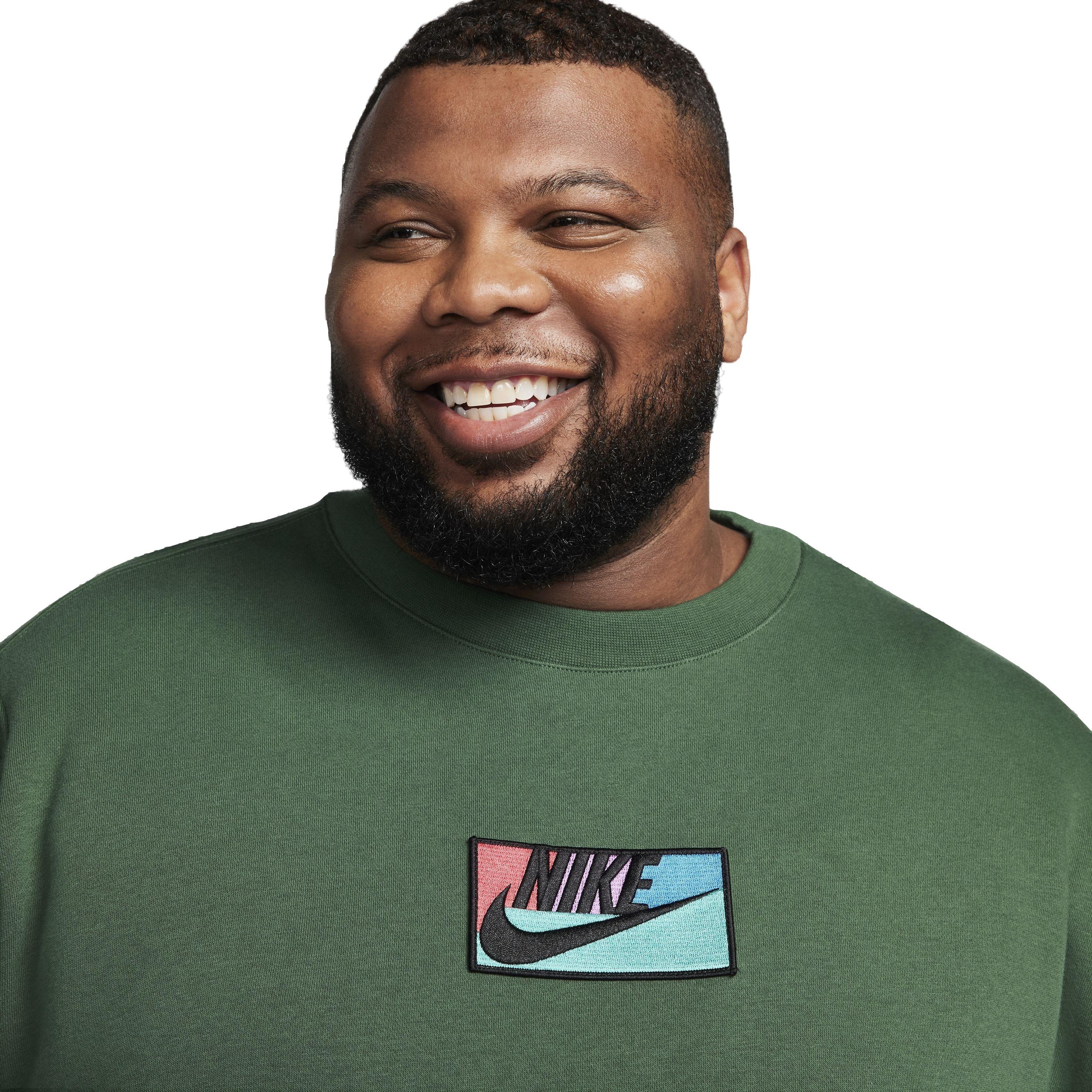 Nike Men's Club Fleece Crew - GREEN Thumbnail View 7