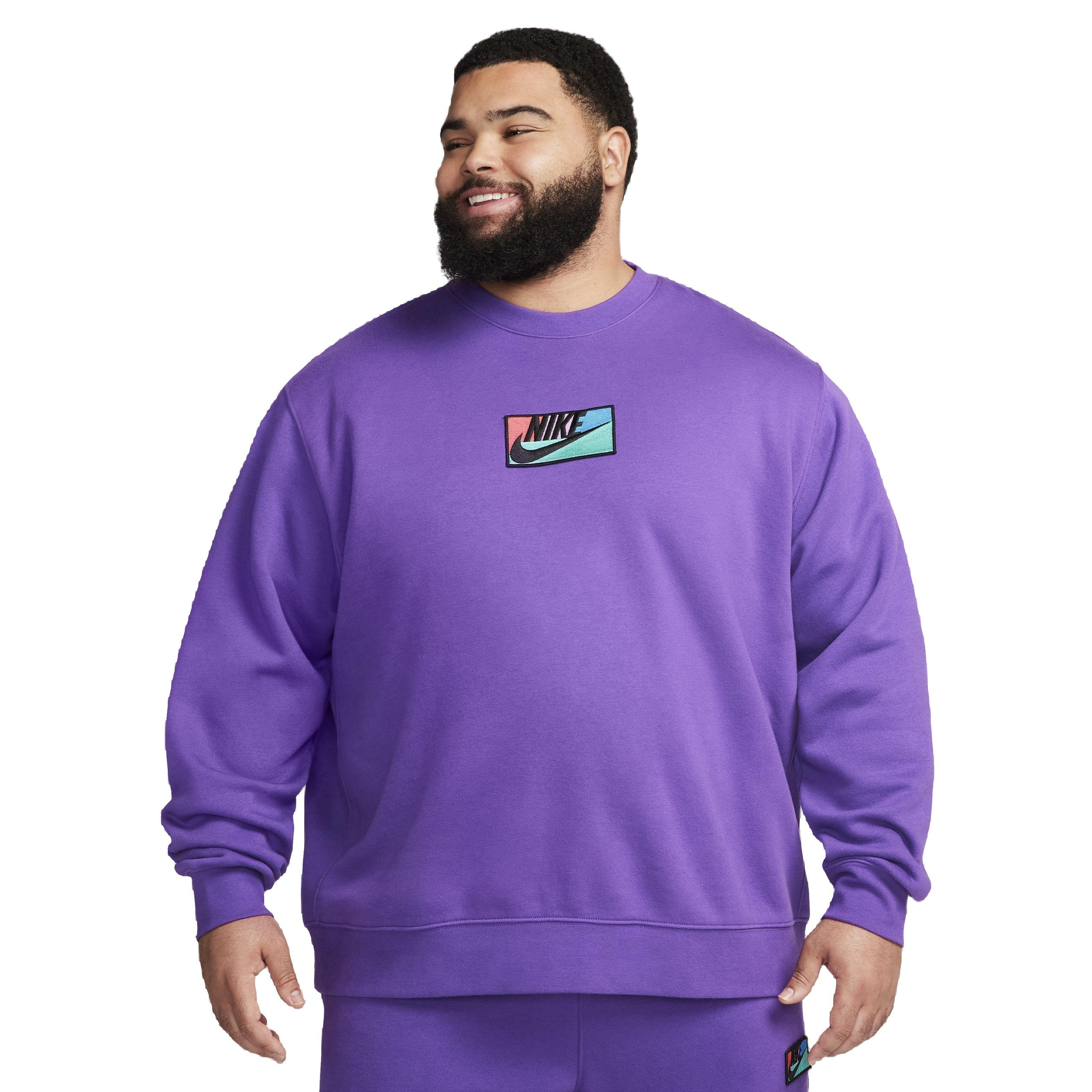 Nike Men's Club Fleece Crew - PURPLE Thumbnail View 1