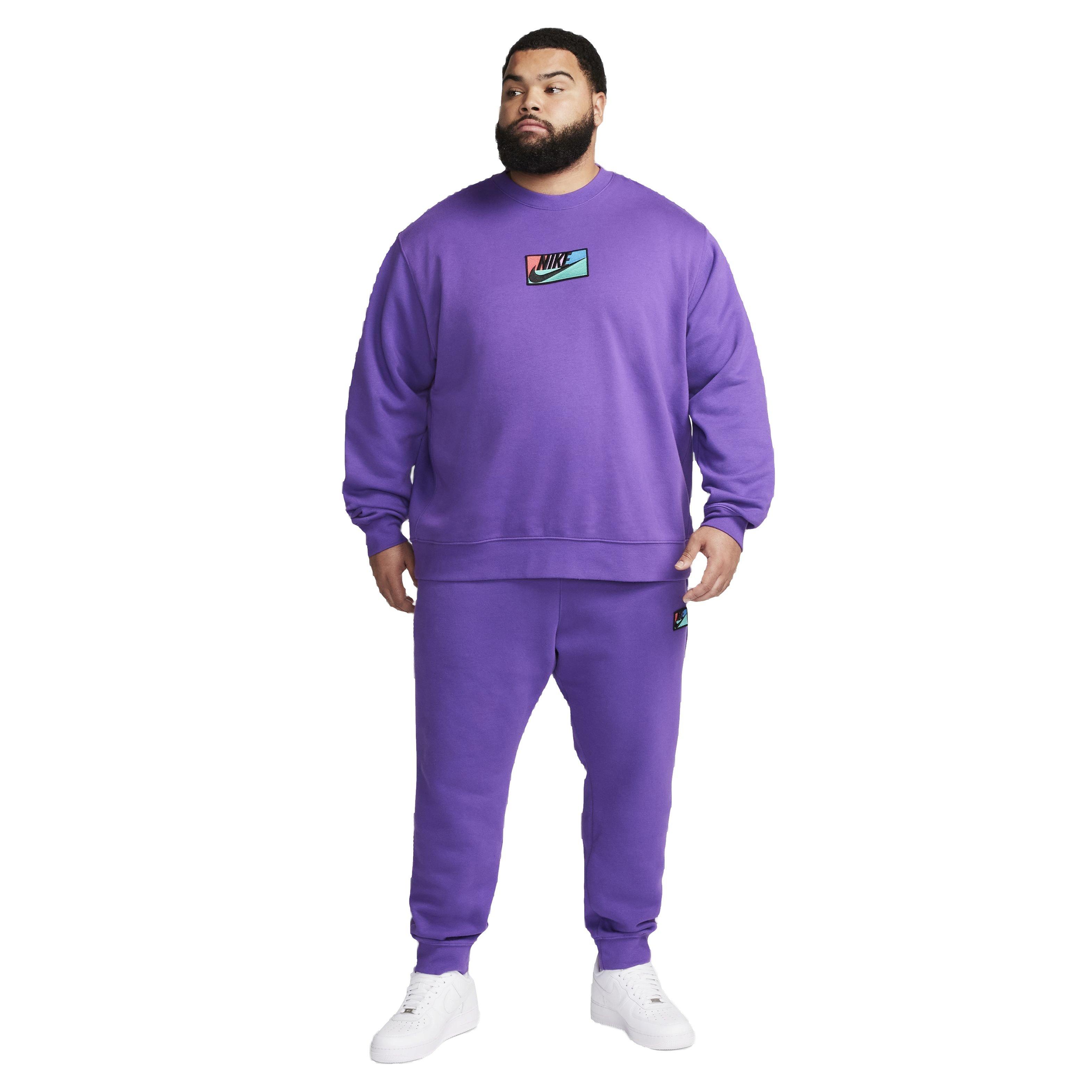 Nike Men's Club Fleece Crew - PURPLE Thumbnail View 5