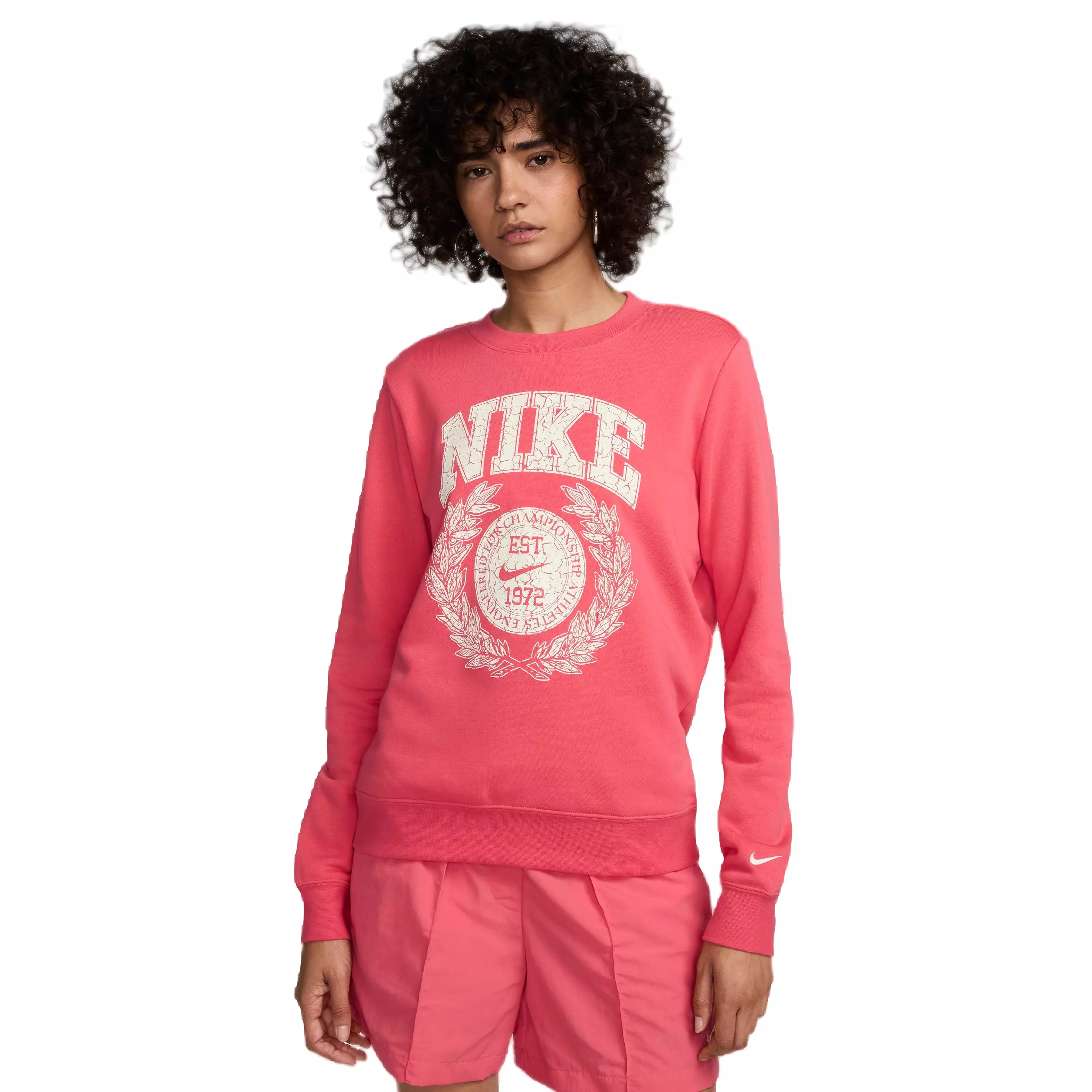 Nike Women's Sportswear Club Fleece Crewneck Sweatshirt - PINK