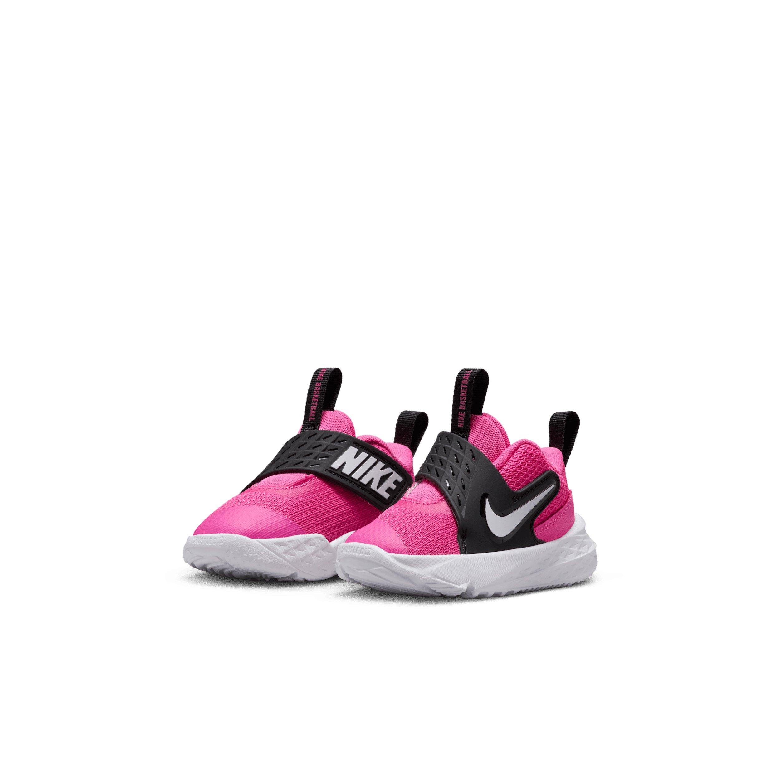 Nike Team Hustle D 12 "Laser Fuchsia/Black/White" Infant Girls' Basketball Shoe - FUCHSIA/BLACK/WHITE
