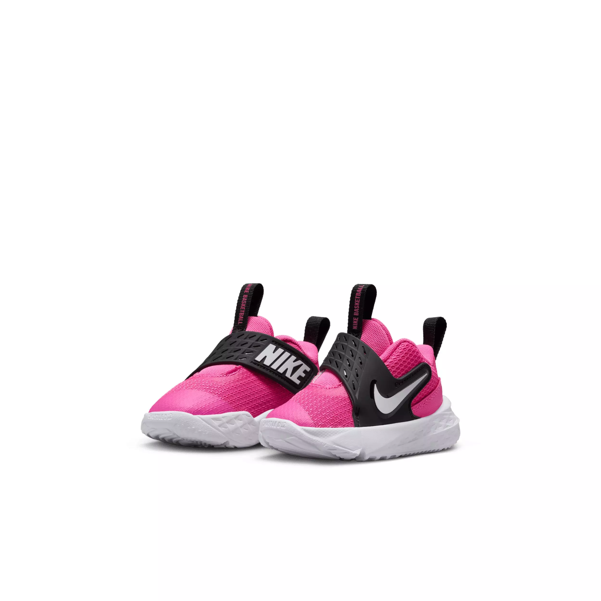Nike Team Hustle D 12 "Laser Fuchsia/Black/White" Infant Girls' Basketball Shoe - FUCHSIA/BLACK/WHITE