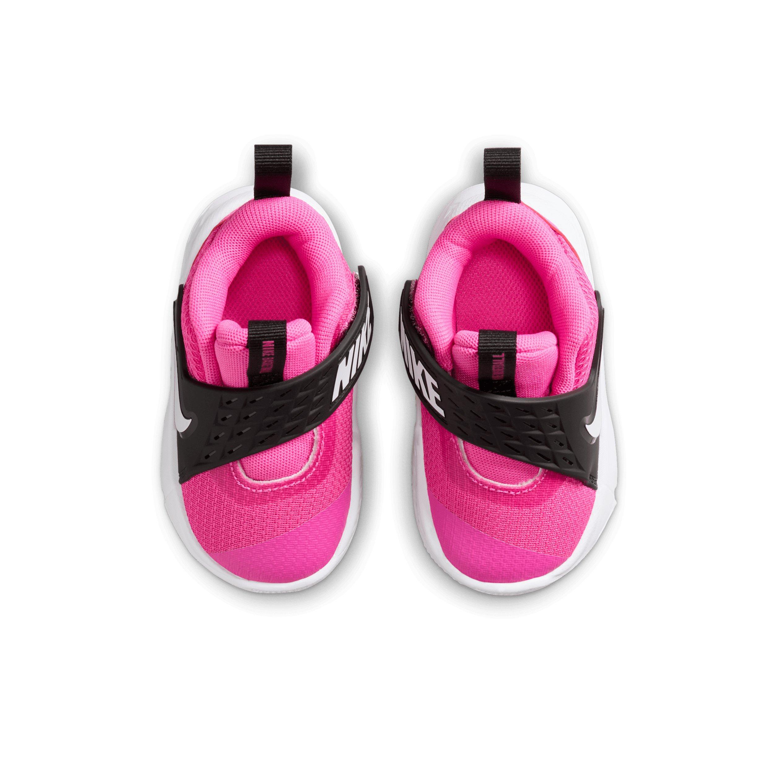 Nike Team Hustle D 12 "Laser Fuchsia/Black/White" Infant Girls' Basketball Shoe - FUCHSIA/BLACK/WHITE