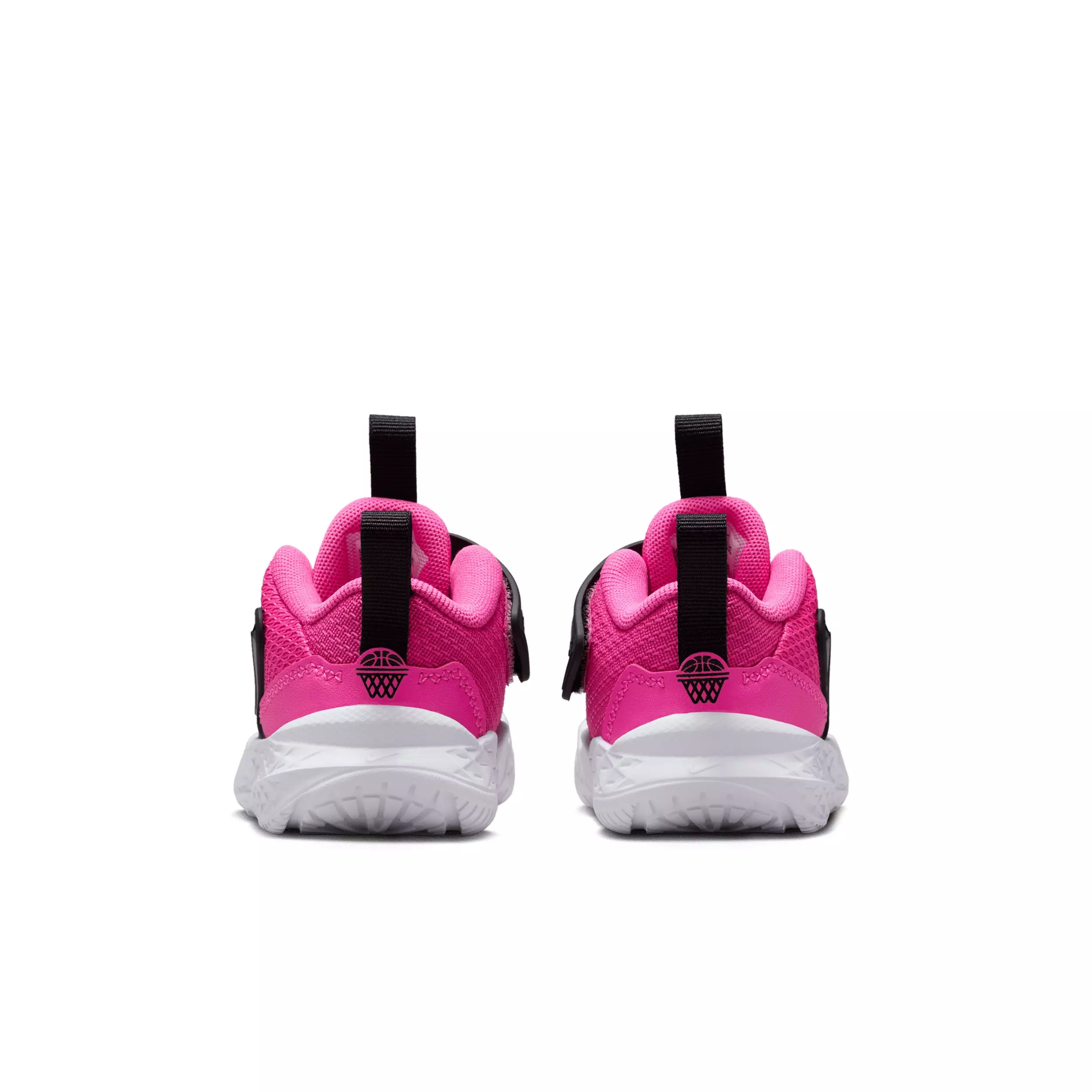 Nike Team Hustle D 12 "Laser Fuchsia/Black/White" Infant Girls' Basketball Shoe - FUCHSIA/BLACK/WHITE