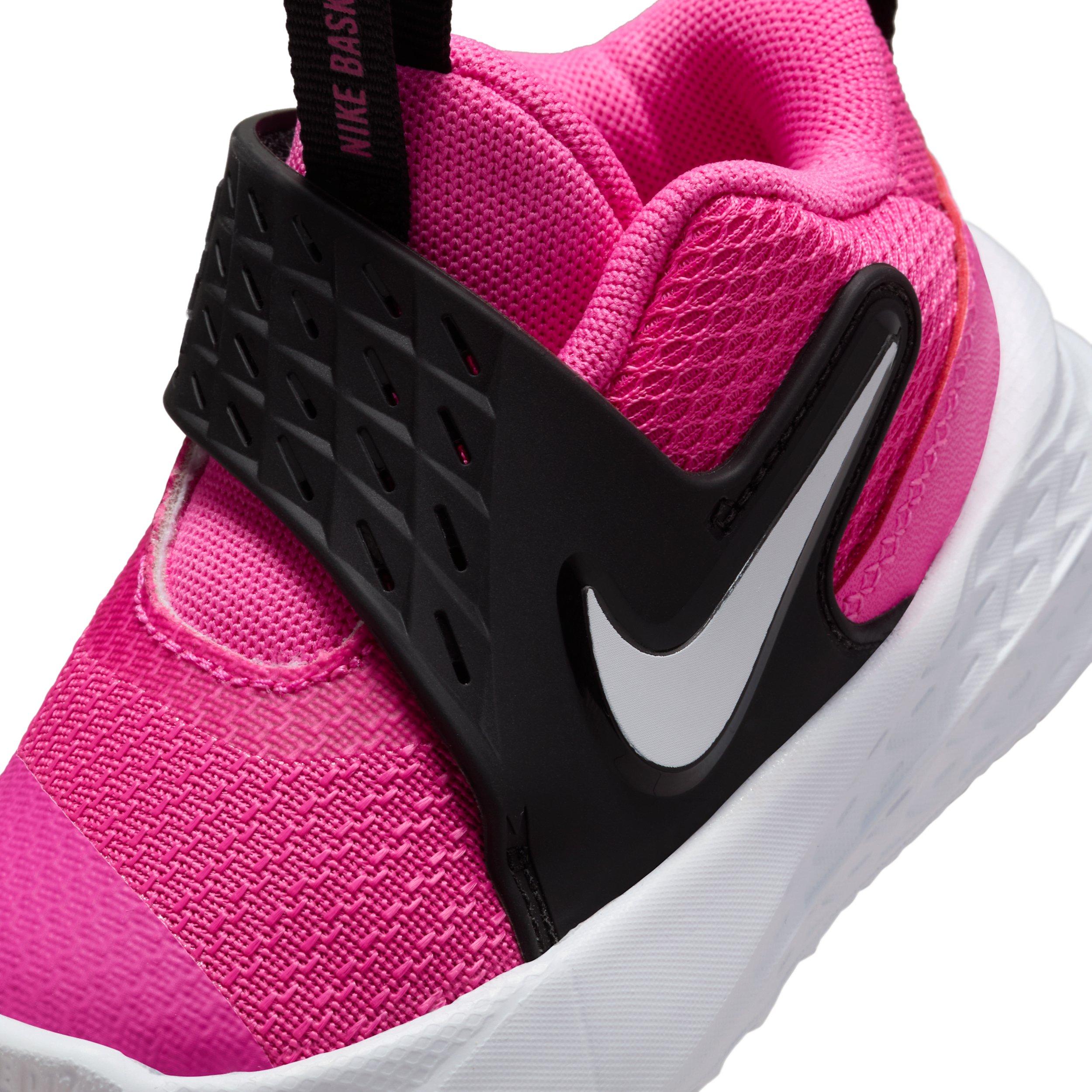 Nike Team Hustle D 12 "Laser Fuchsia/Black/White" Infant Girls' Basketball Shoe - FUCHSIA/BLACK/WHITE