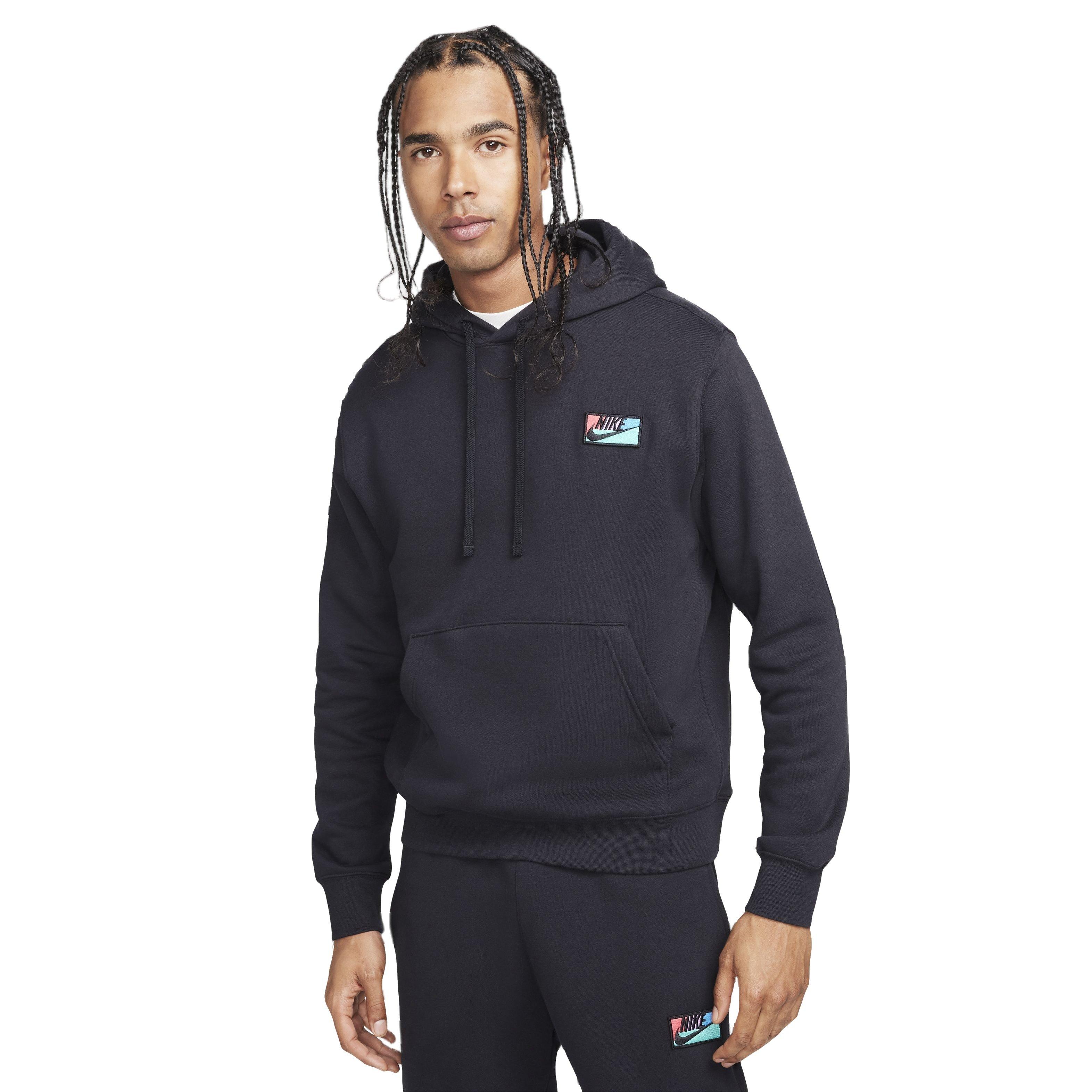 Nike Men's Club Fleece Patch Graphic BB Pullover Hoodie - BLACK Thumbnail View 1