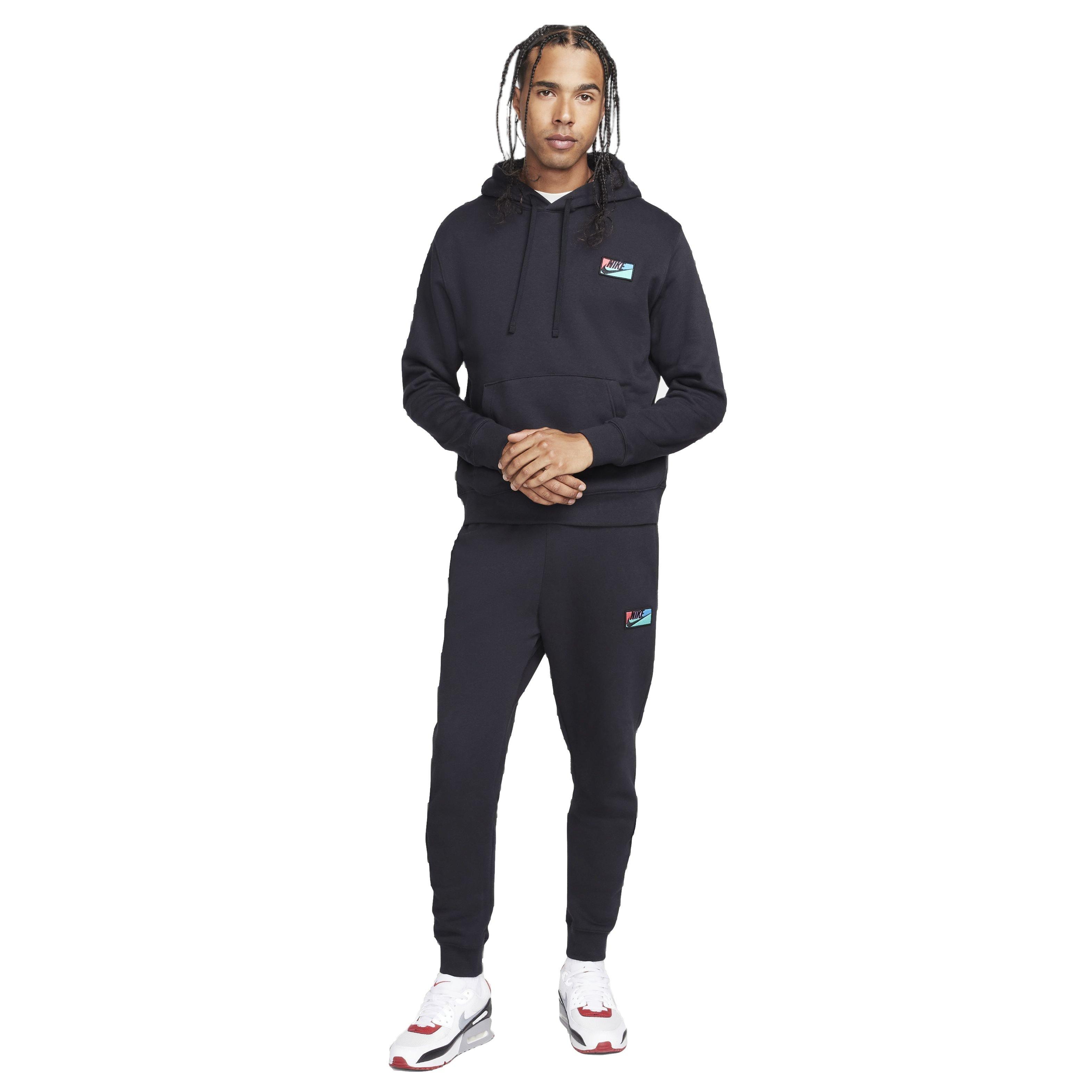 Nike Men's Club Fleece Patch Graphic BB Pullover Hoodie - BLACK Thumbnail View 6