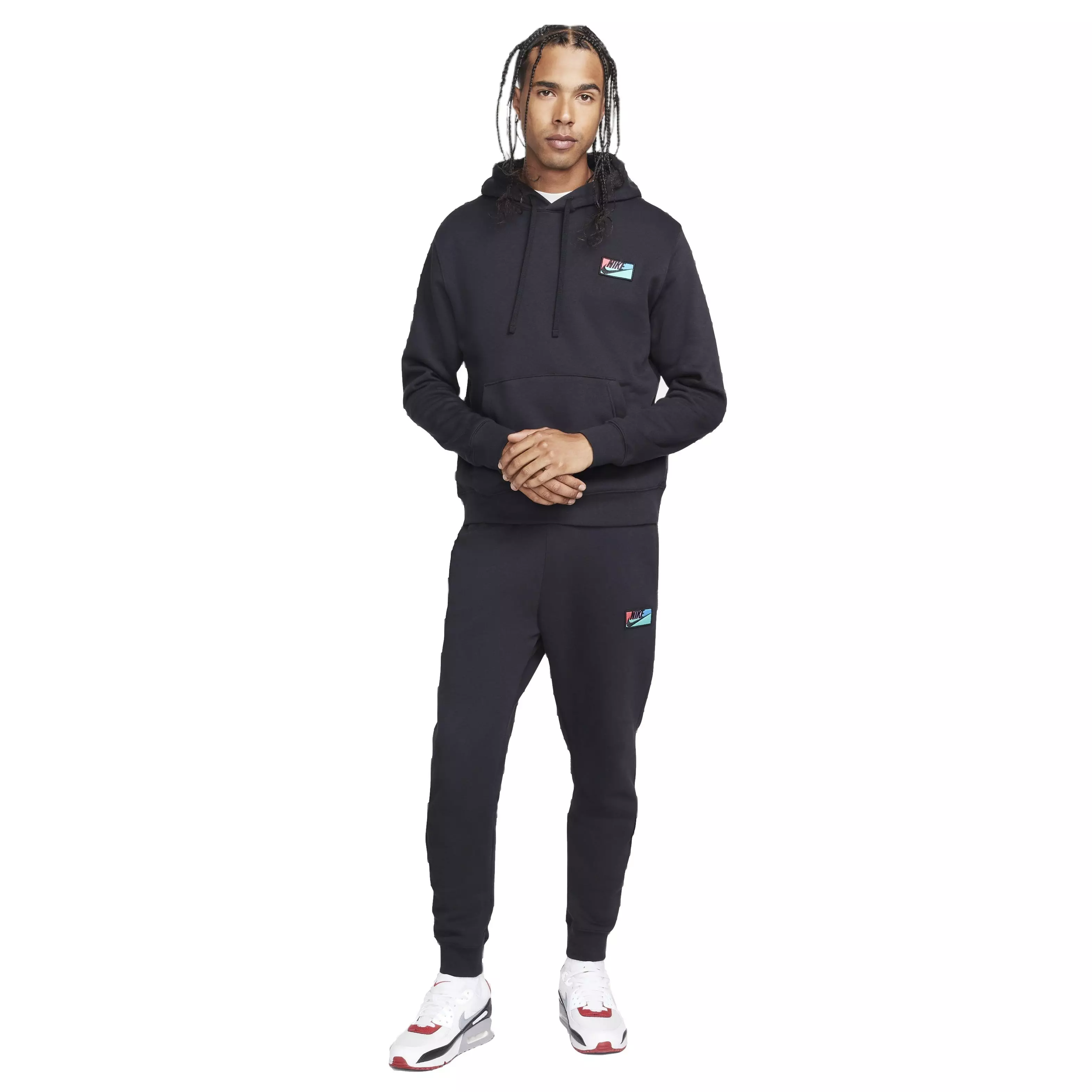 Nike Men's Club Fleece Patch Graphic BB Pullover Hoodie - BLACK