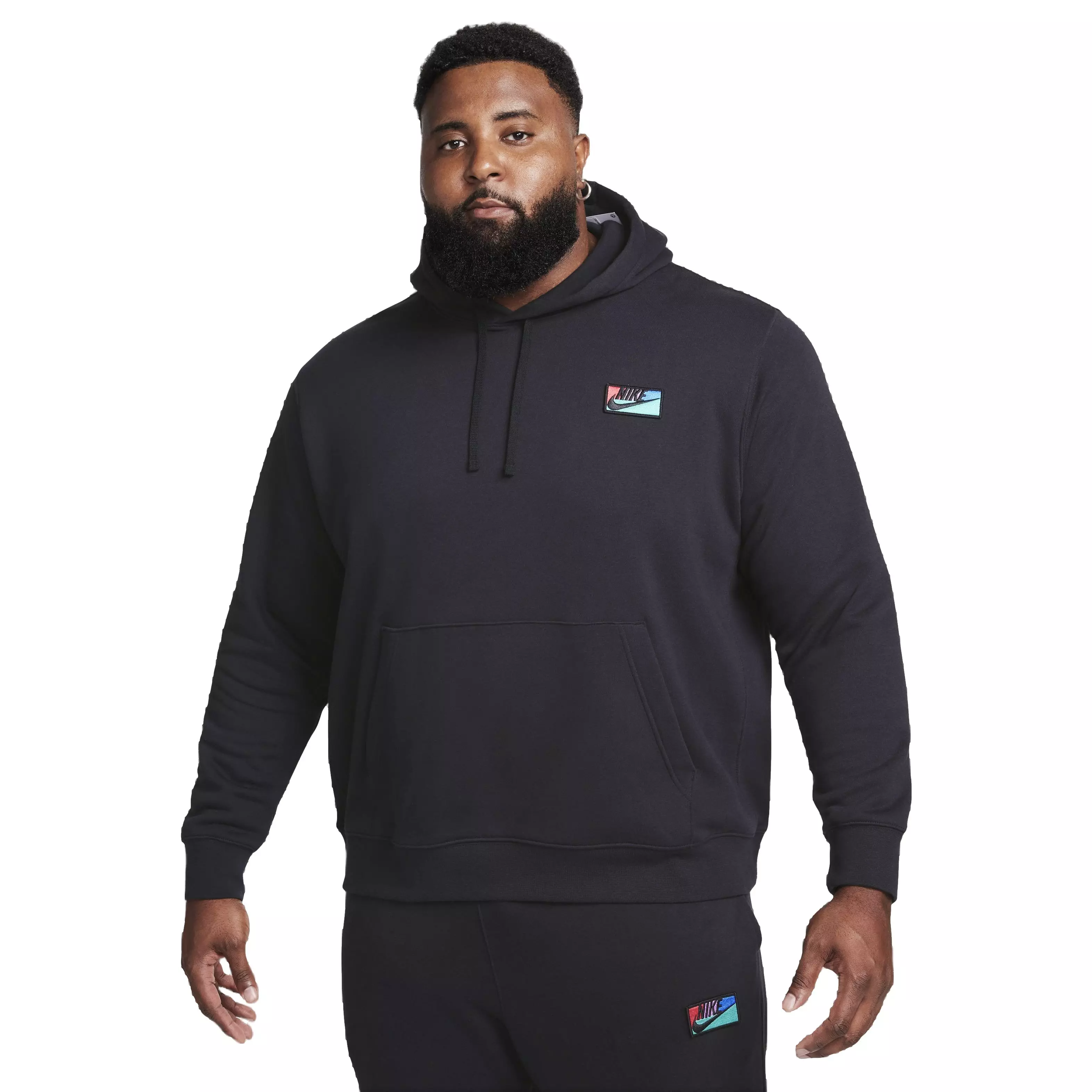 Nike Men's Club Fleece Patch Graphic BB Pullover Hoodie - BLACK