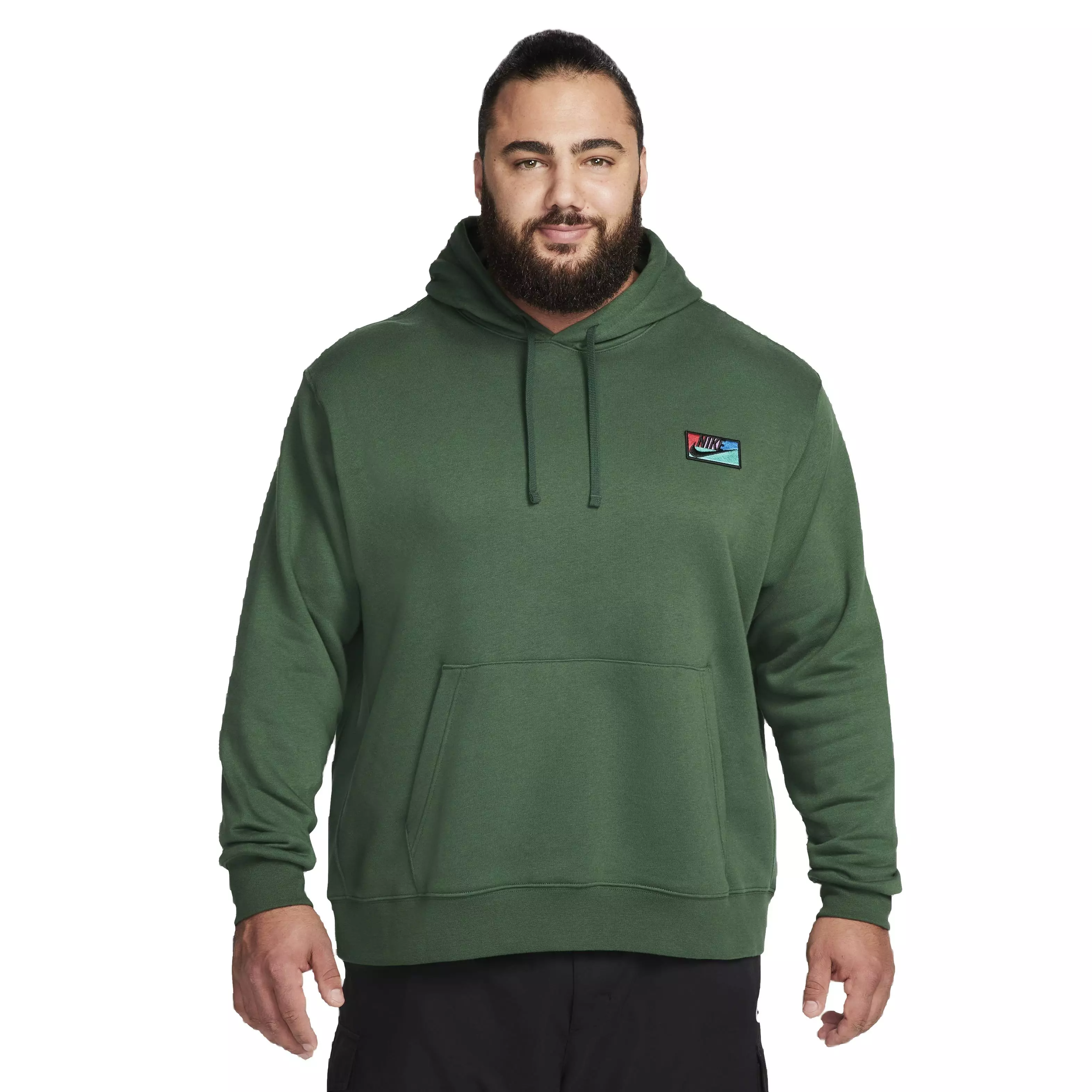 Nike Men's Club Fleece Patch Graphic BB Pullover Hoodie - GREEN
