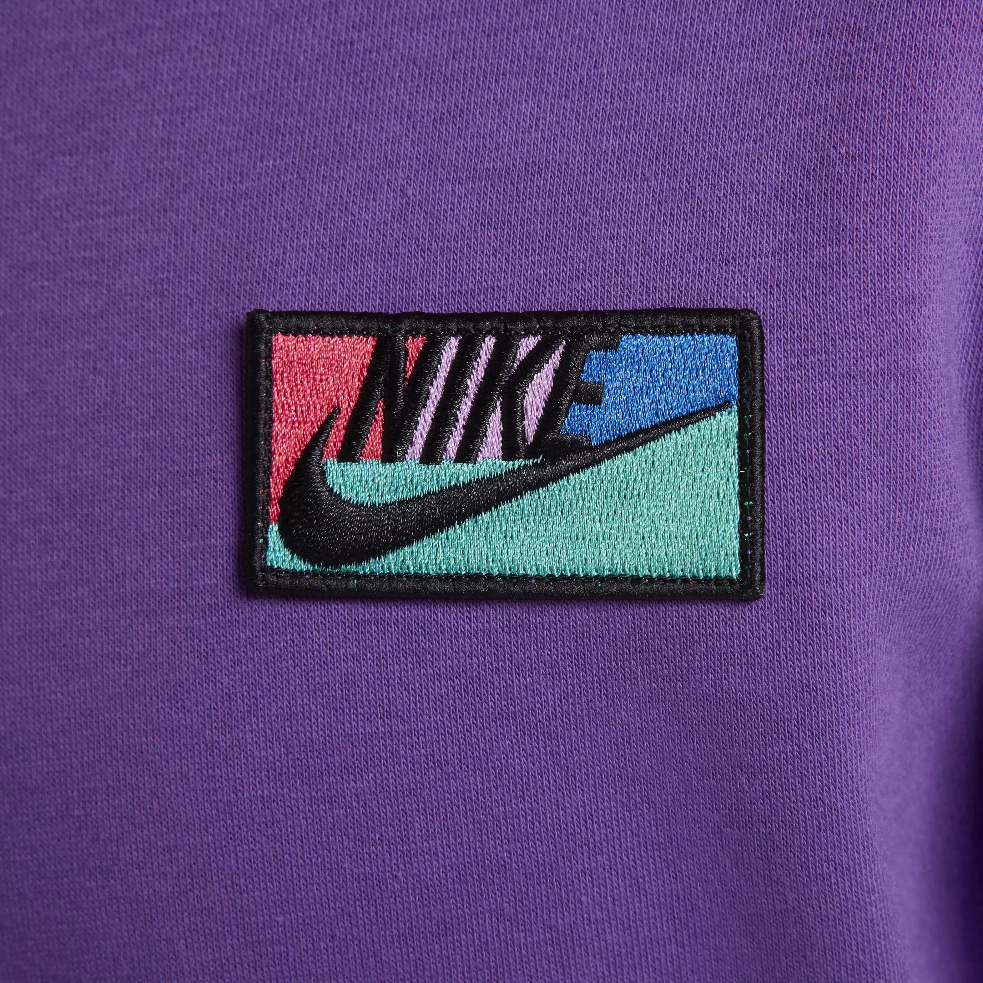 Nike Men's Club Fleece Patch Graphic BB Pullover Hoodie - PURPLE