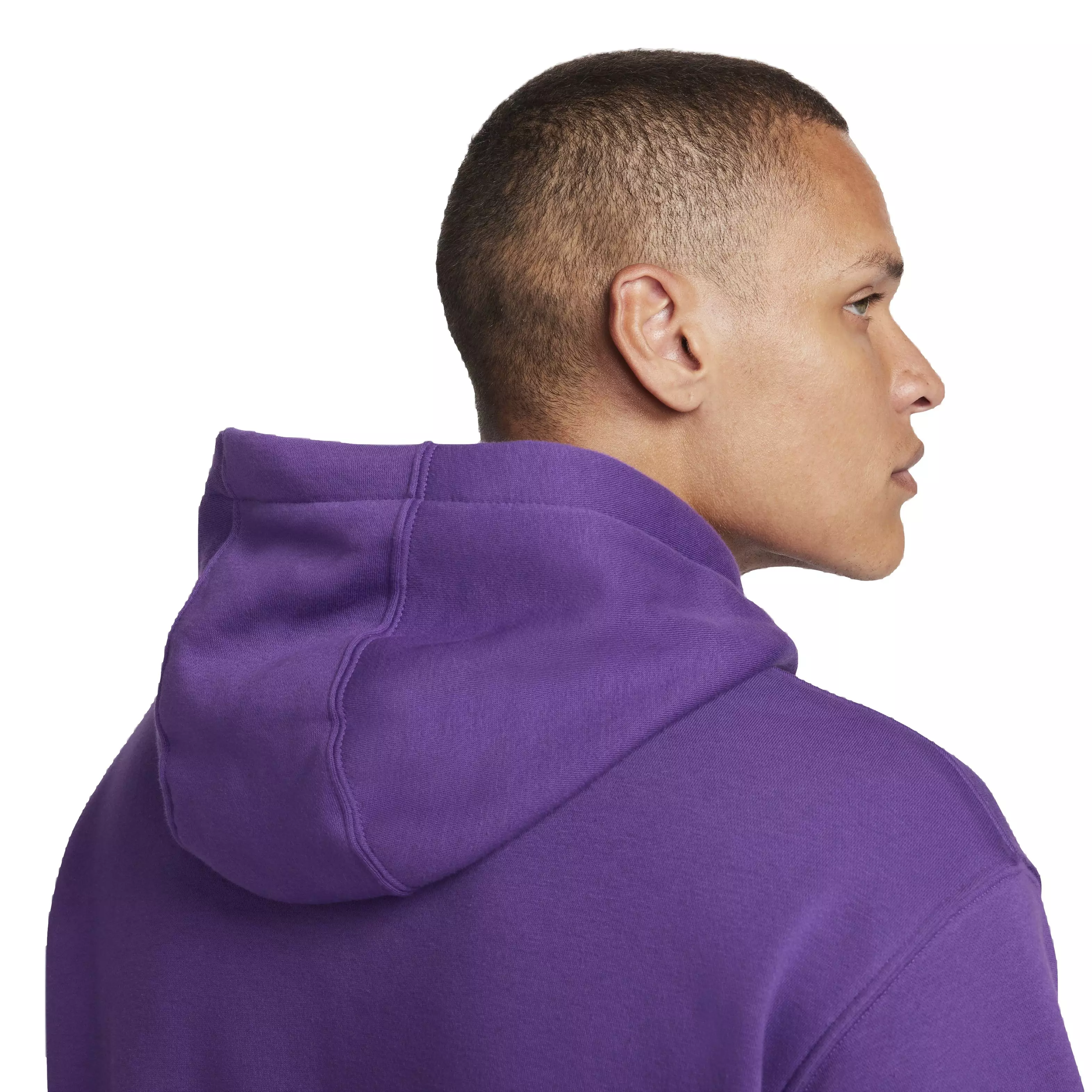 Nike Men's Club Fleece Patch Graphic BB Pullover Hoodie - PURPLE