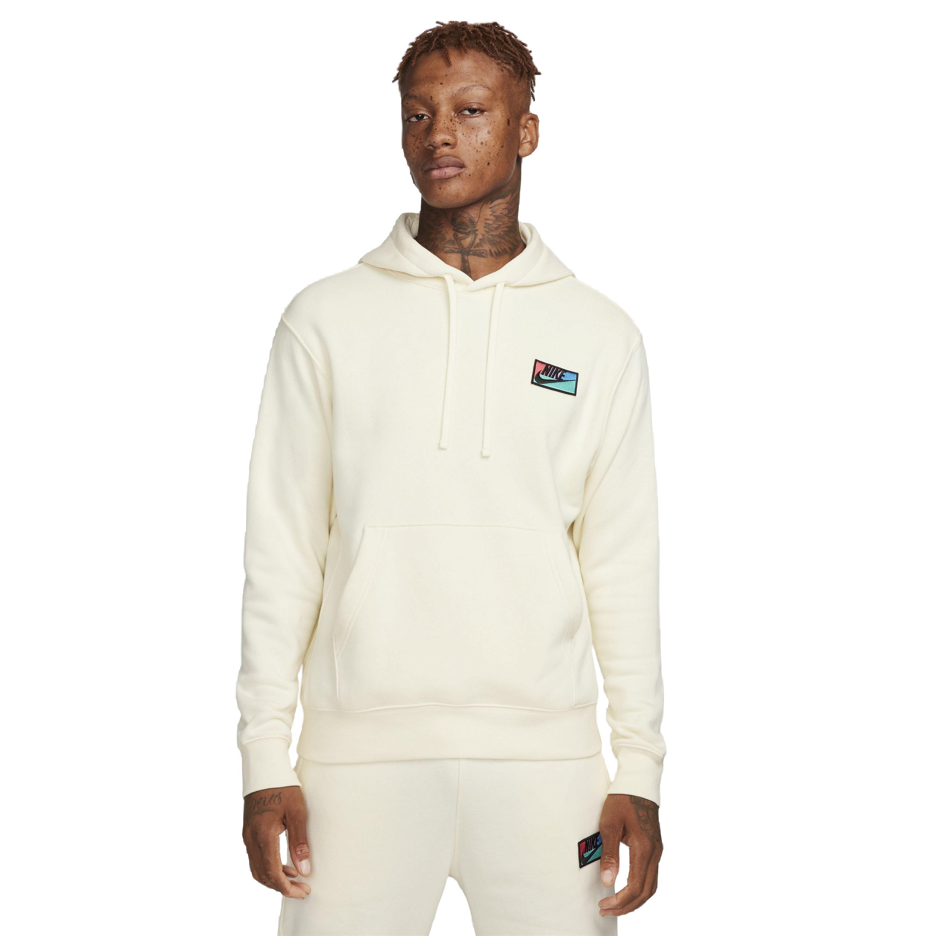 Nike Men's Club Fleece Patch Graphic BB Pullover Hoodie - COCONUT MILK Thumbnail View 1
