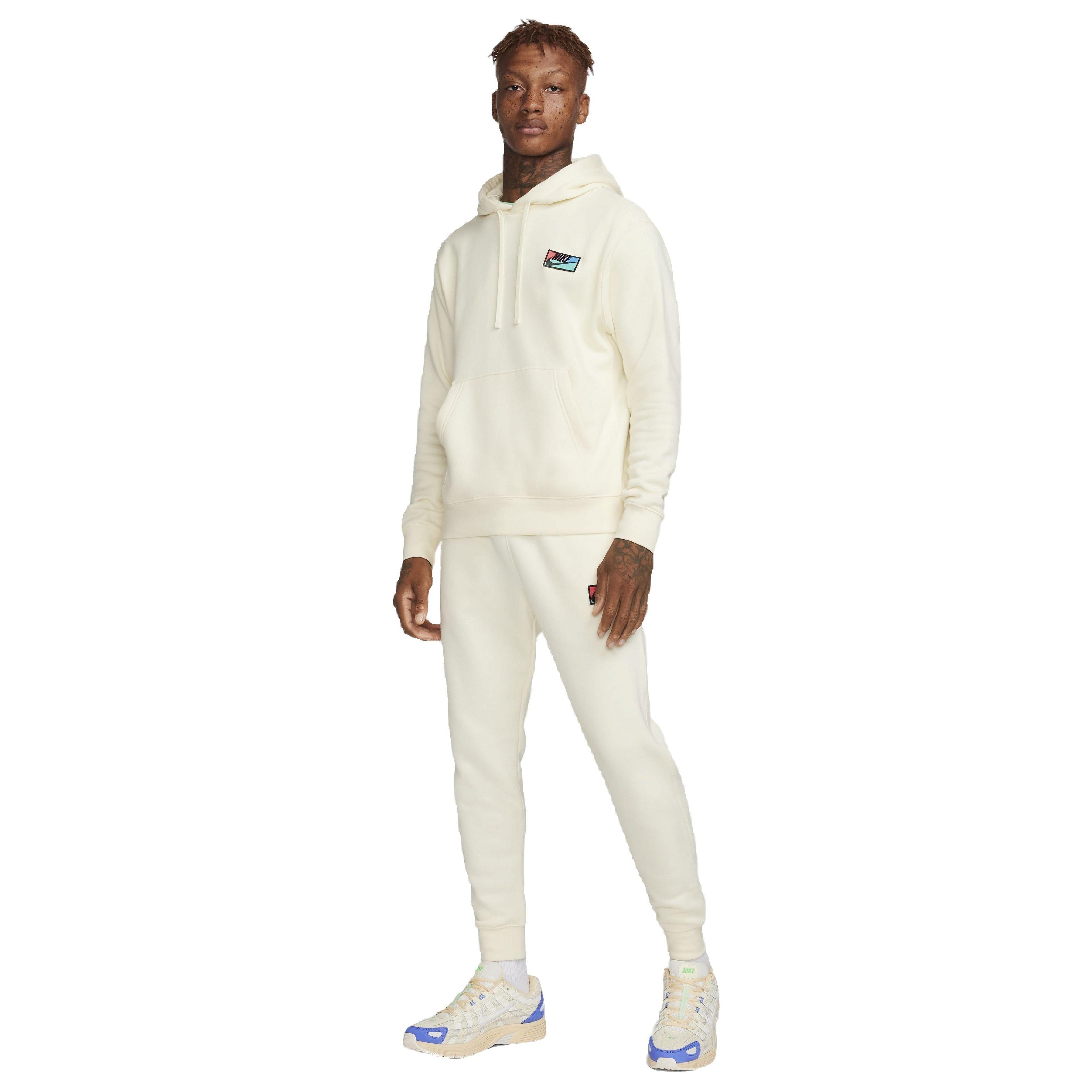 Nike Men's Club Fleece Patch Graphic BB Pullover Hoodie - COCONUT MILK Thumbnail View 6