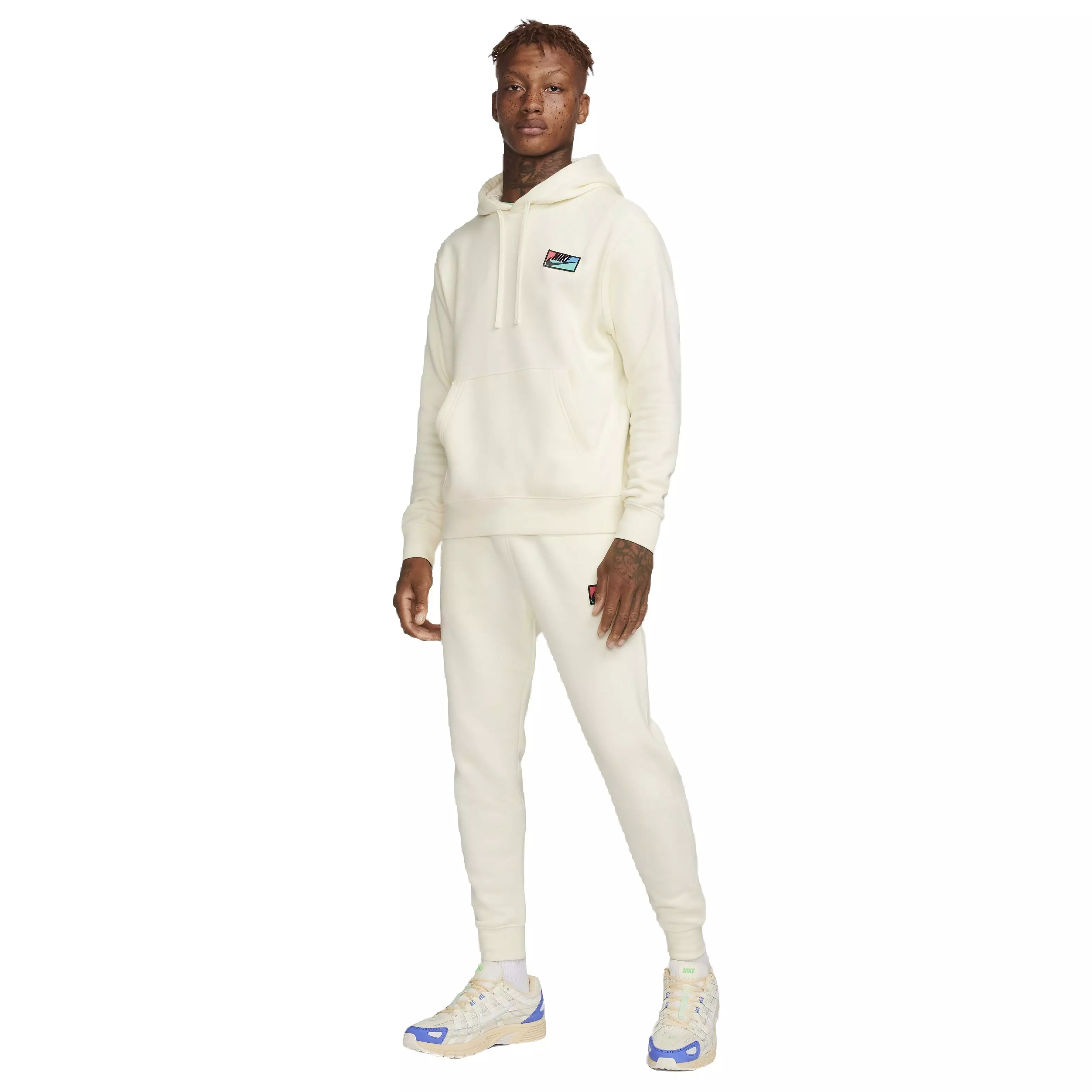 Nike Men's Club Fleece Patch Graphic BB Pullover Hoodie - COCONUT MILK