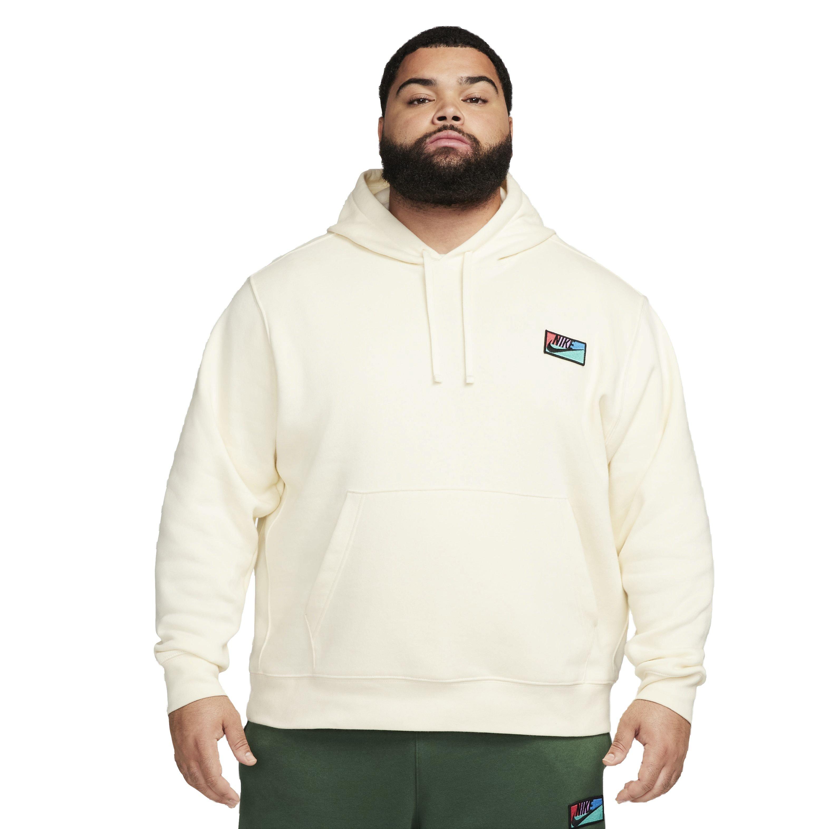 Nike Men's Club Fleece Patch Graphic BB Pullover Hoodie - COCONUT MILK Thumbnail View 7