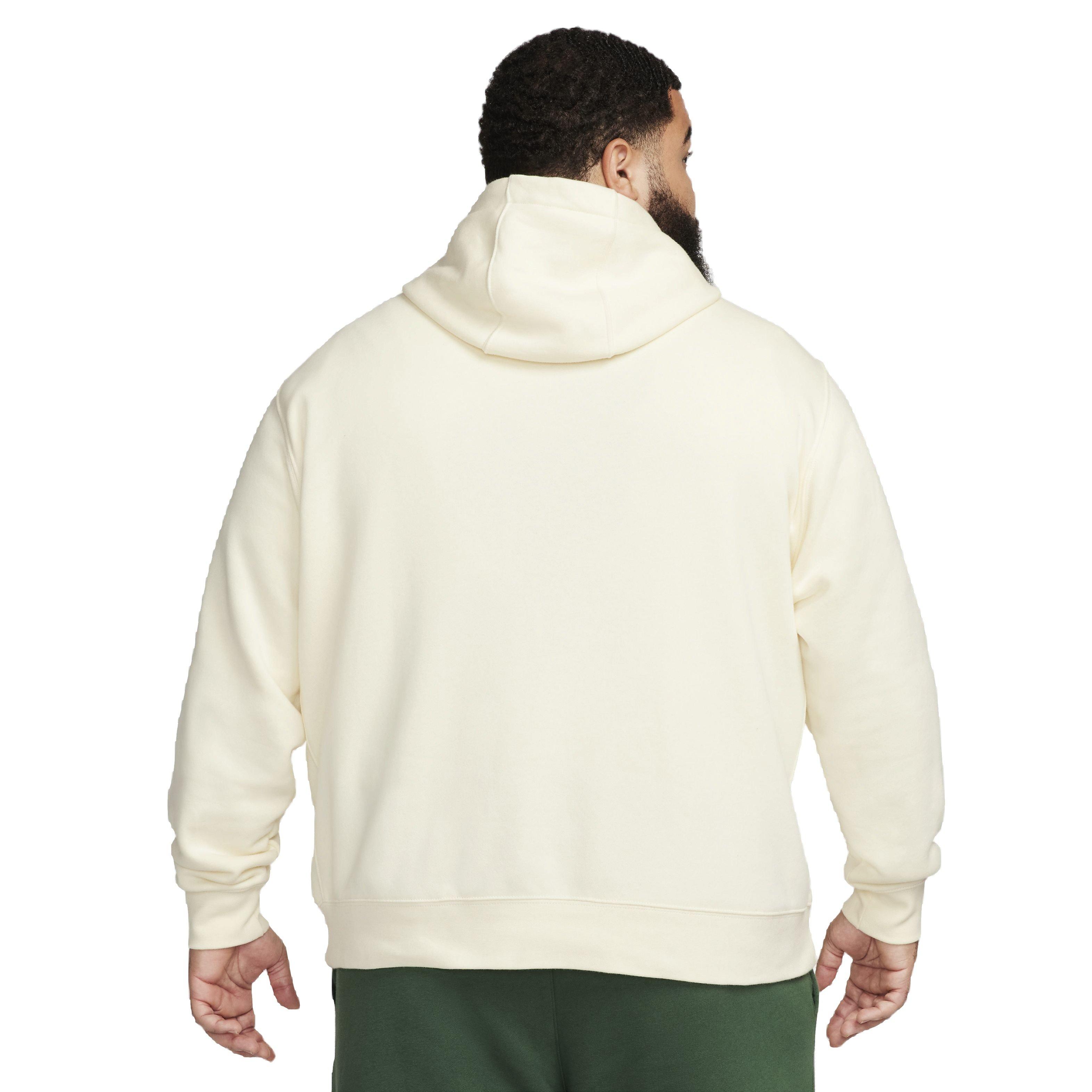 Nike Men's Club Fleece Patch Graphic BB Pullover Hoodie - COCONUT MILK Thumbnail View 8