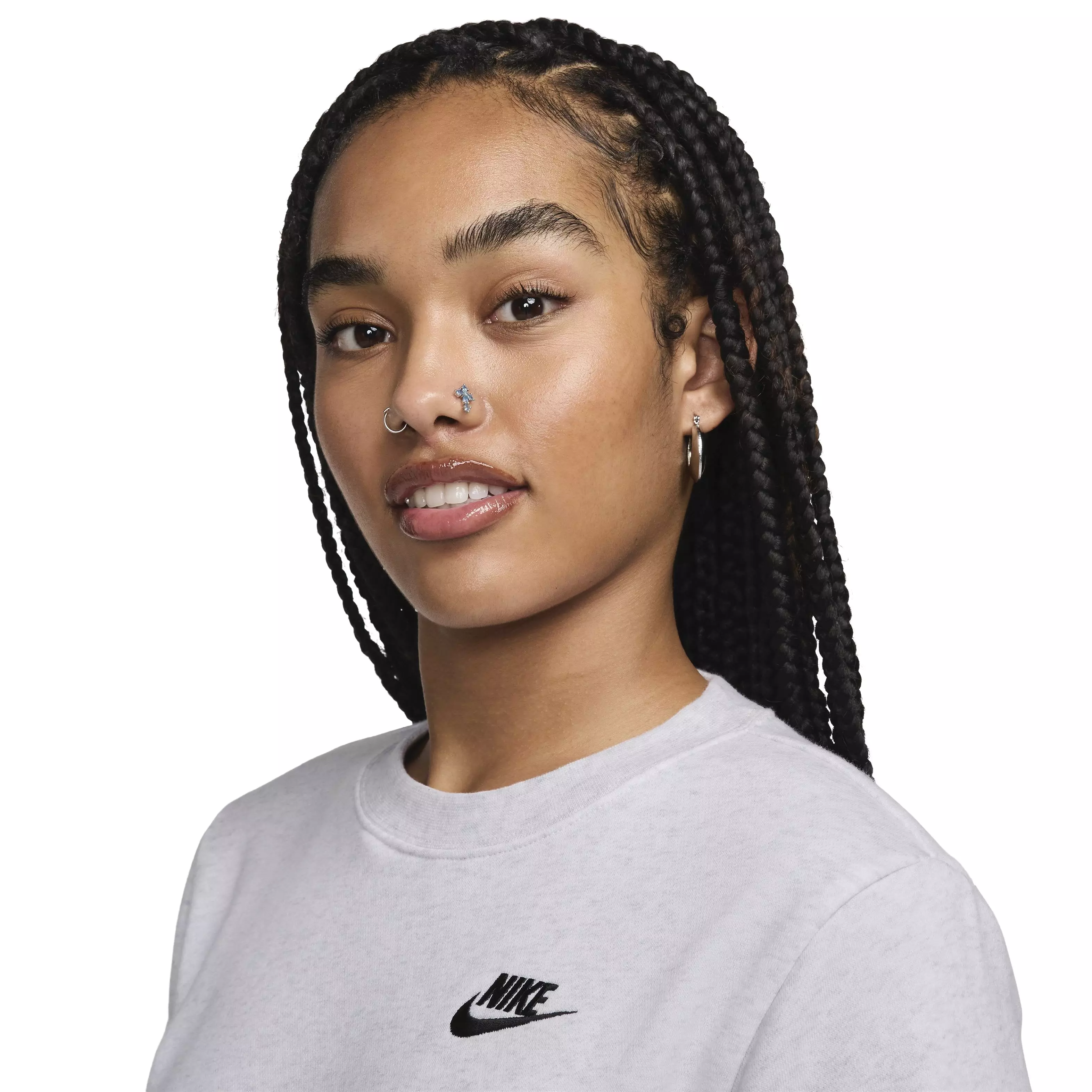 Nike Women's Sportswear Club Fleece Crewneck Sweatshirt - GREY
