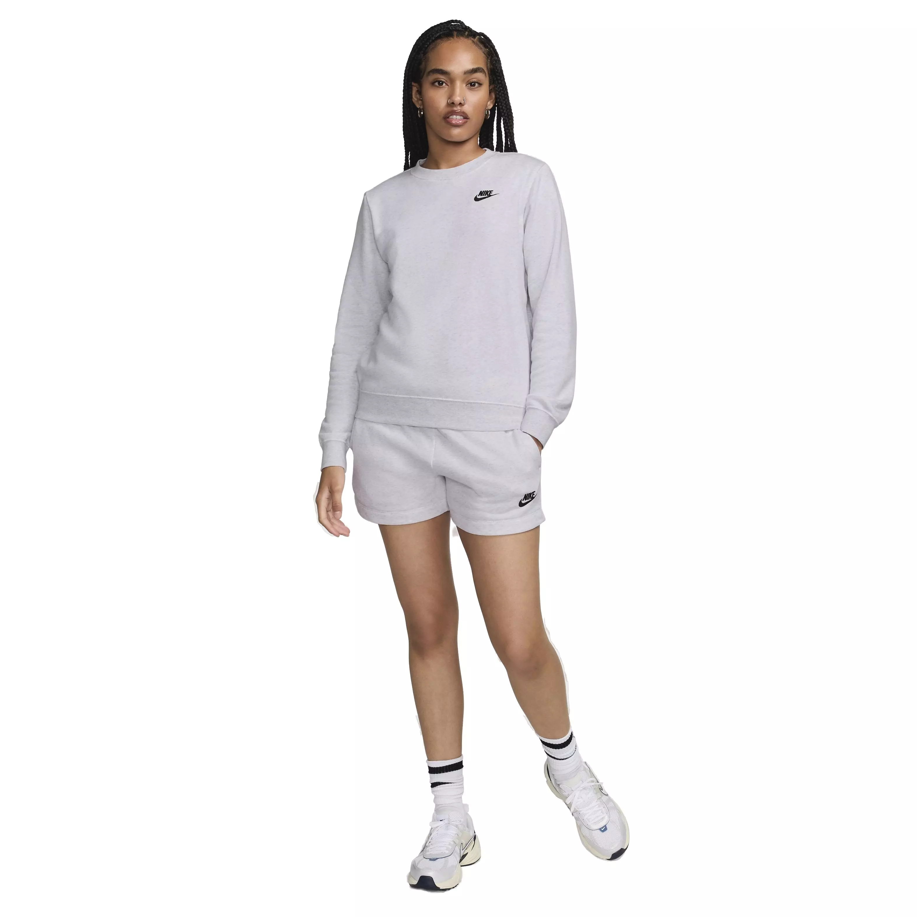 Nike Women's Sportswear Club Fleece Crewneck Sweatshirt - GREY
