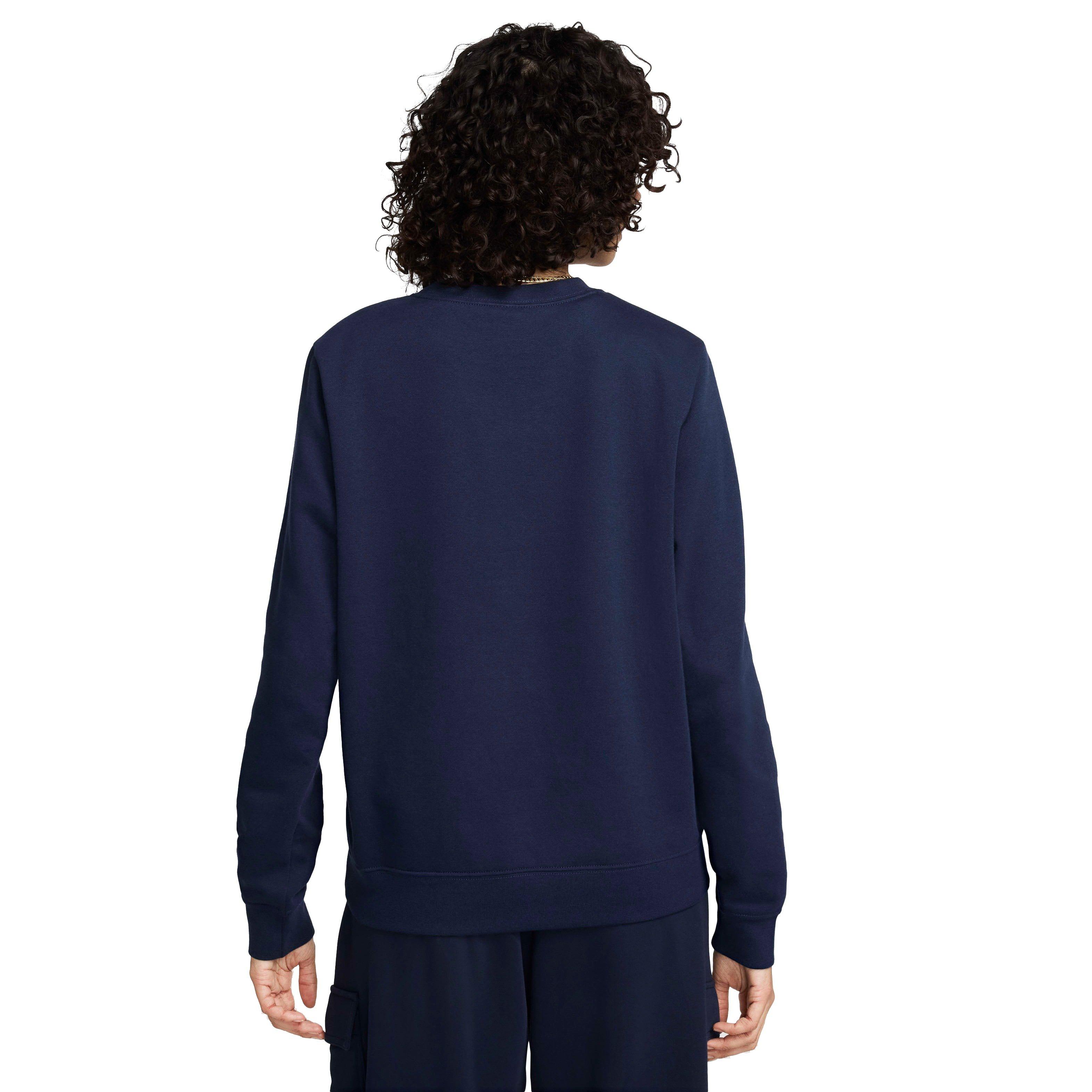 Nike Women's Sportswear Club Fleece Crewneck Sweatshirt - BLUE Thumbnail View 2