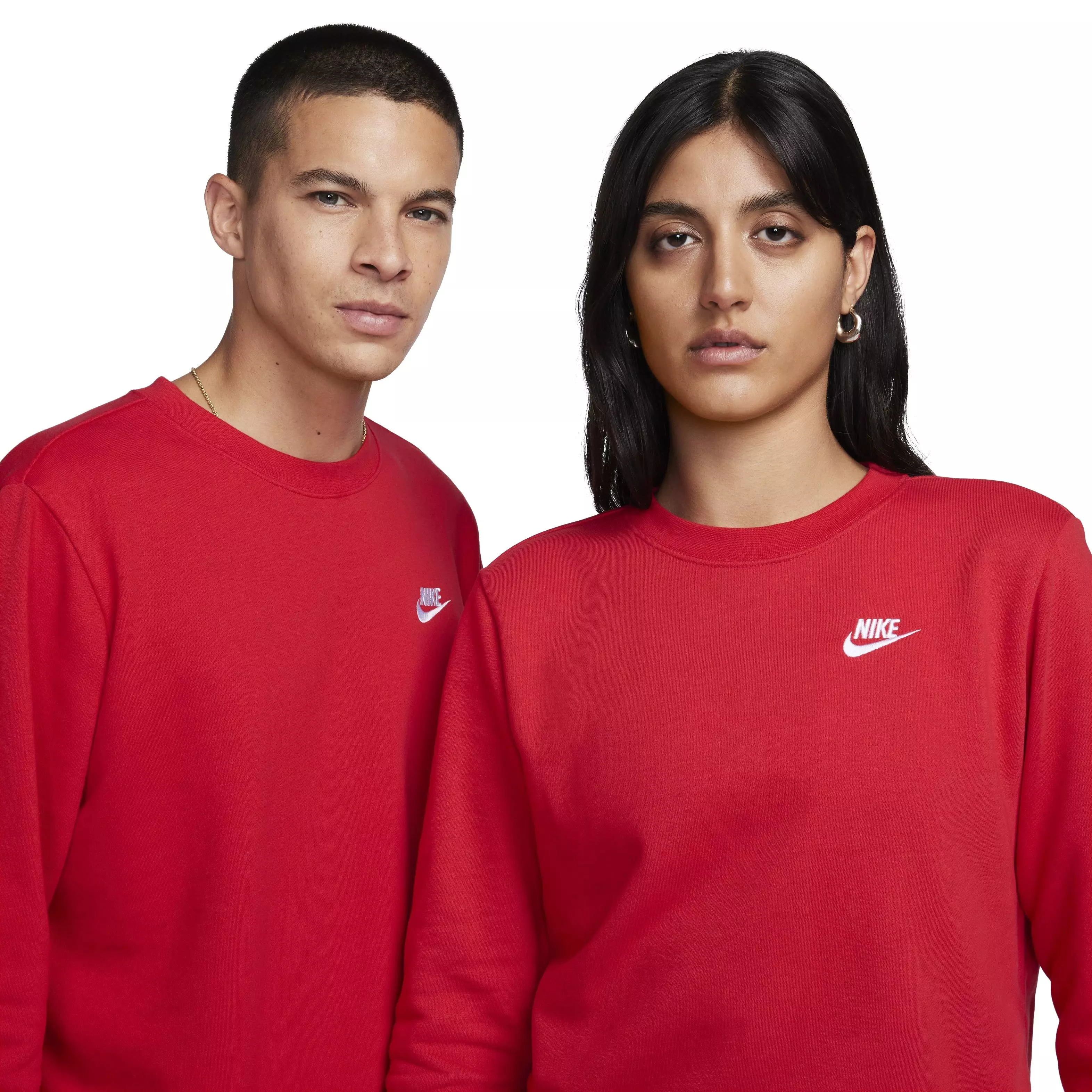 Nike Women's Sportswear Club Fleece Crewneck Sweatshirt - RED