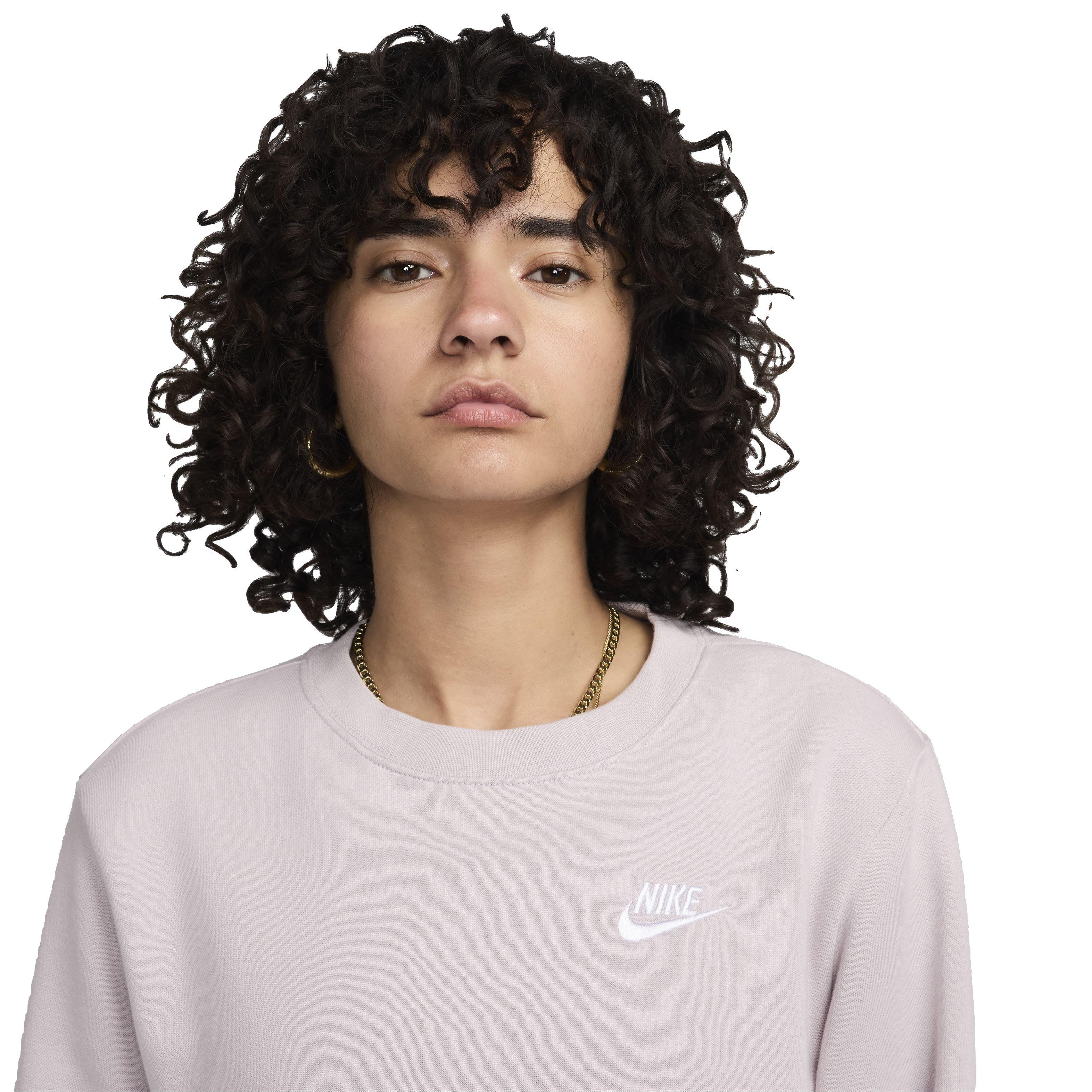 Nike Women's Sportswear Club Fleece Crewneck Sweatshirt - PURPLE Thumbnail View 3