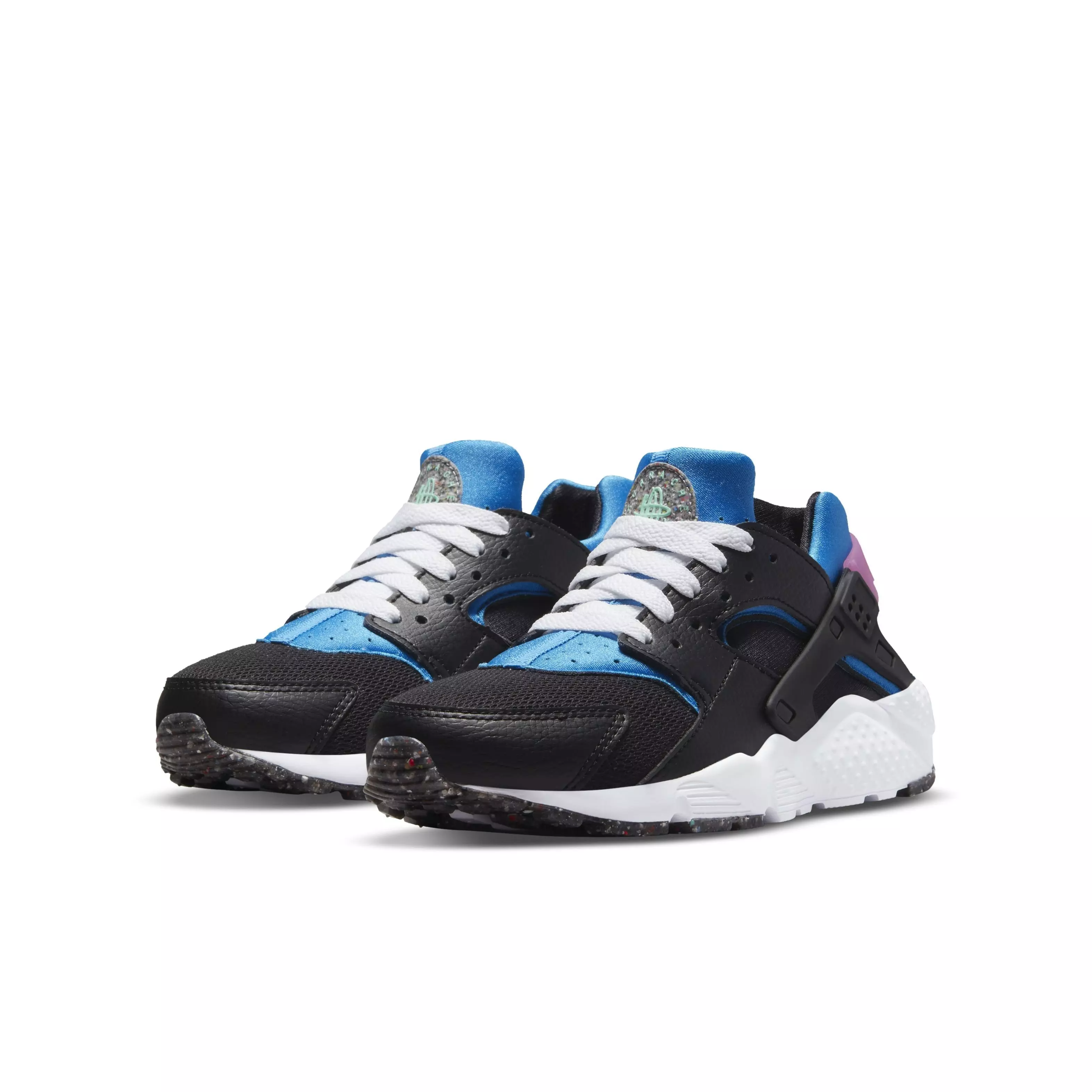 Nike Huarache Run "Black/Mint Foam/Light Photo Blue" Grade School Boys' Shoe - BLACK