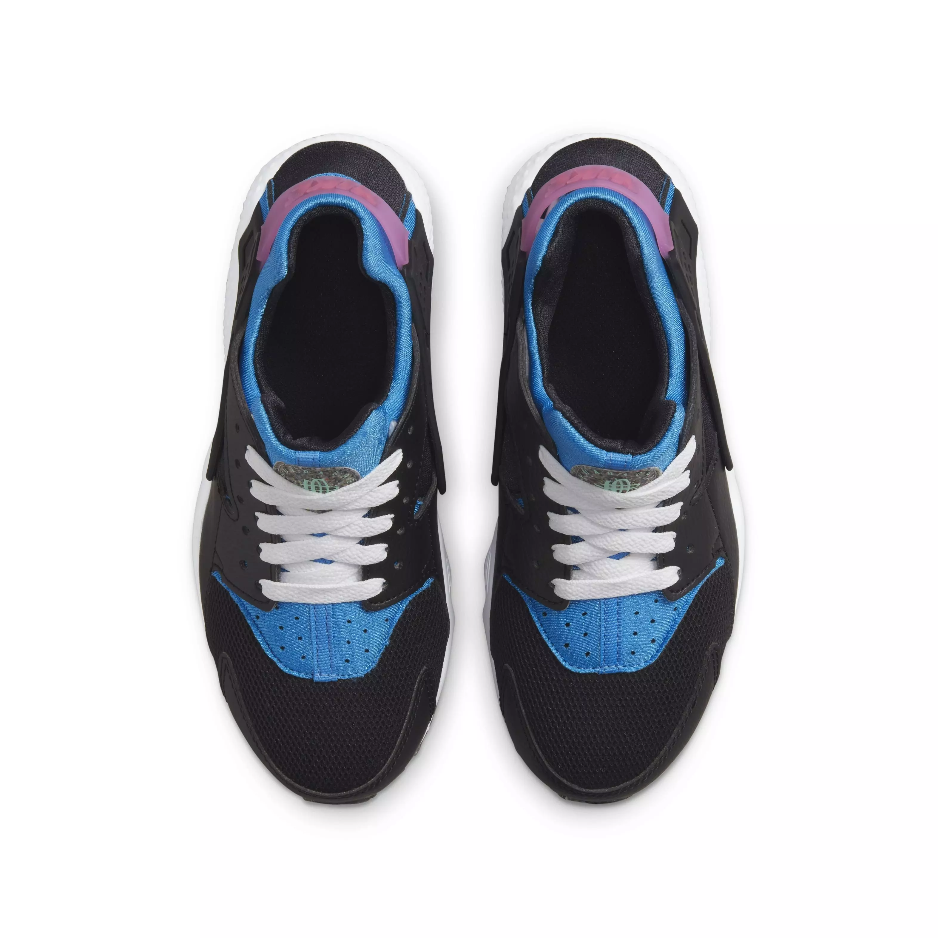 Nike Huarache Run "Black/Mint Foam/Light Photo Blue" Grade School Boys' Shoe - BLACK