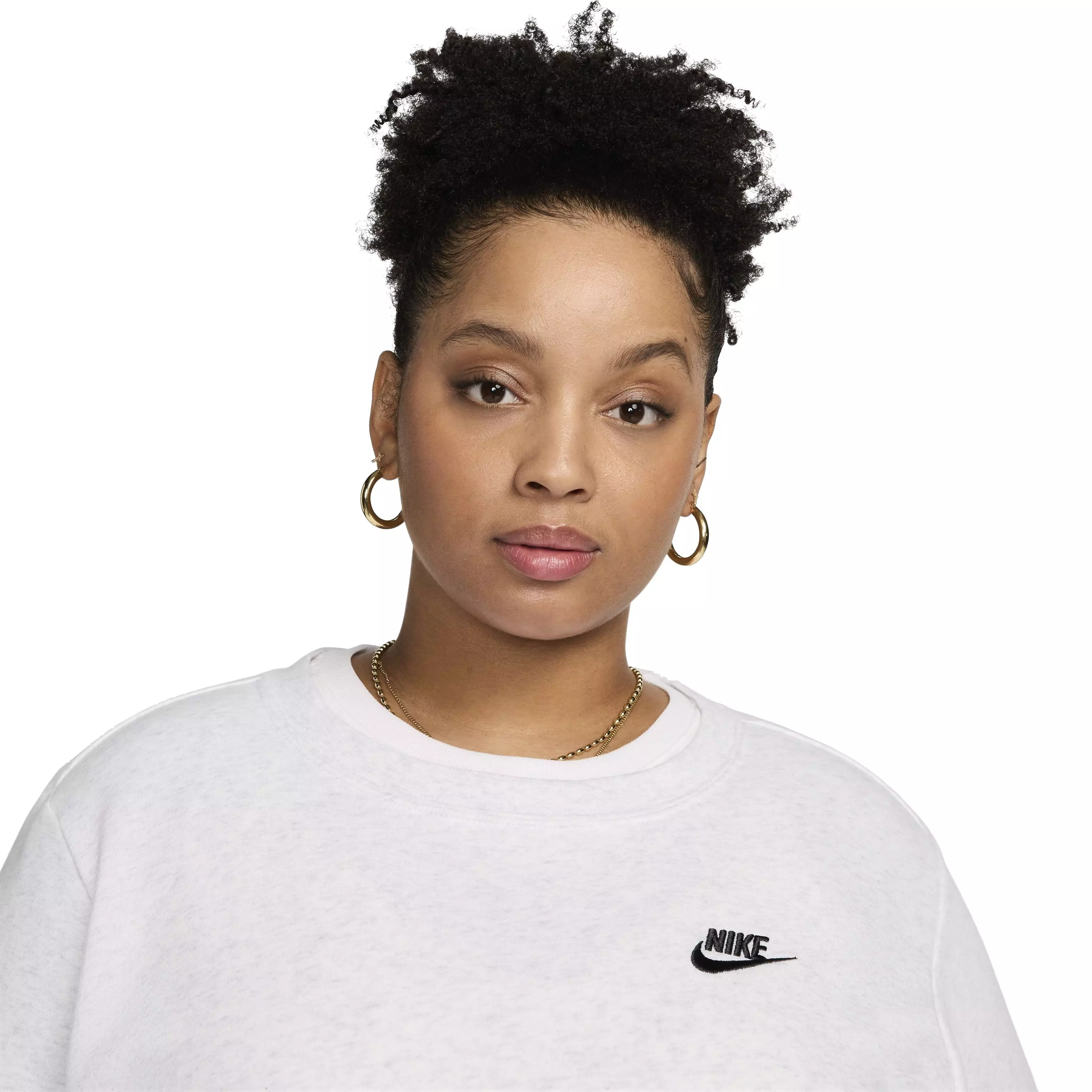 Nike Women's Sportswear Club Fleece Crew-Neck Sweatshirt - GREY