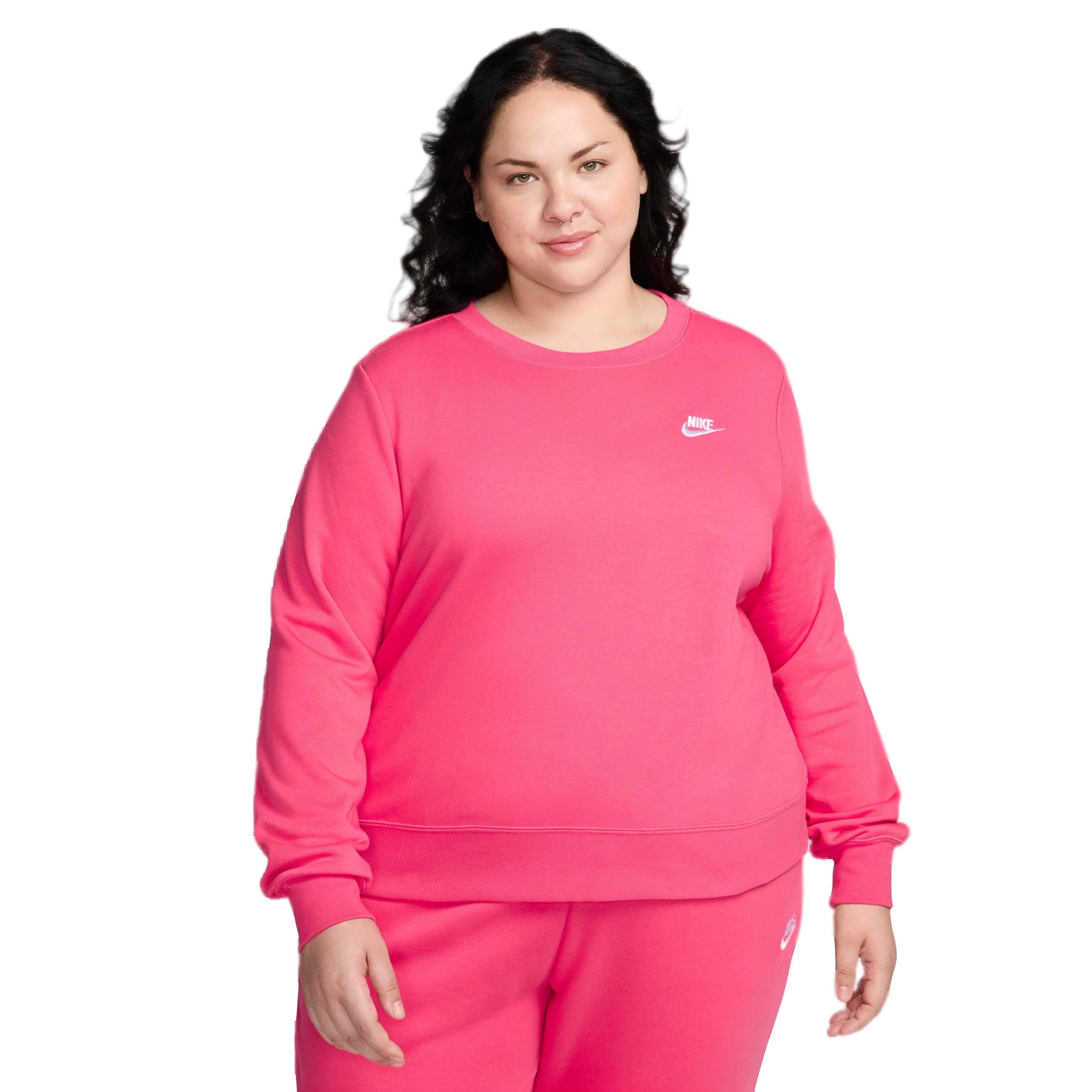 Nike Women's Sportswear Club Fleece Crew-Neck Sweatshirt - PINK Thumbnail View 1