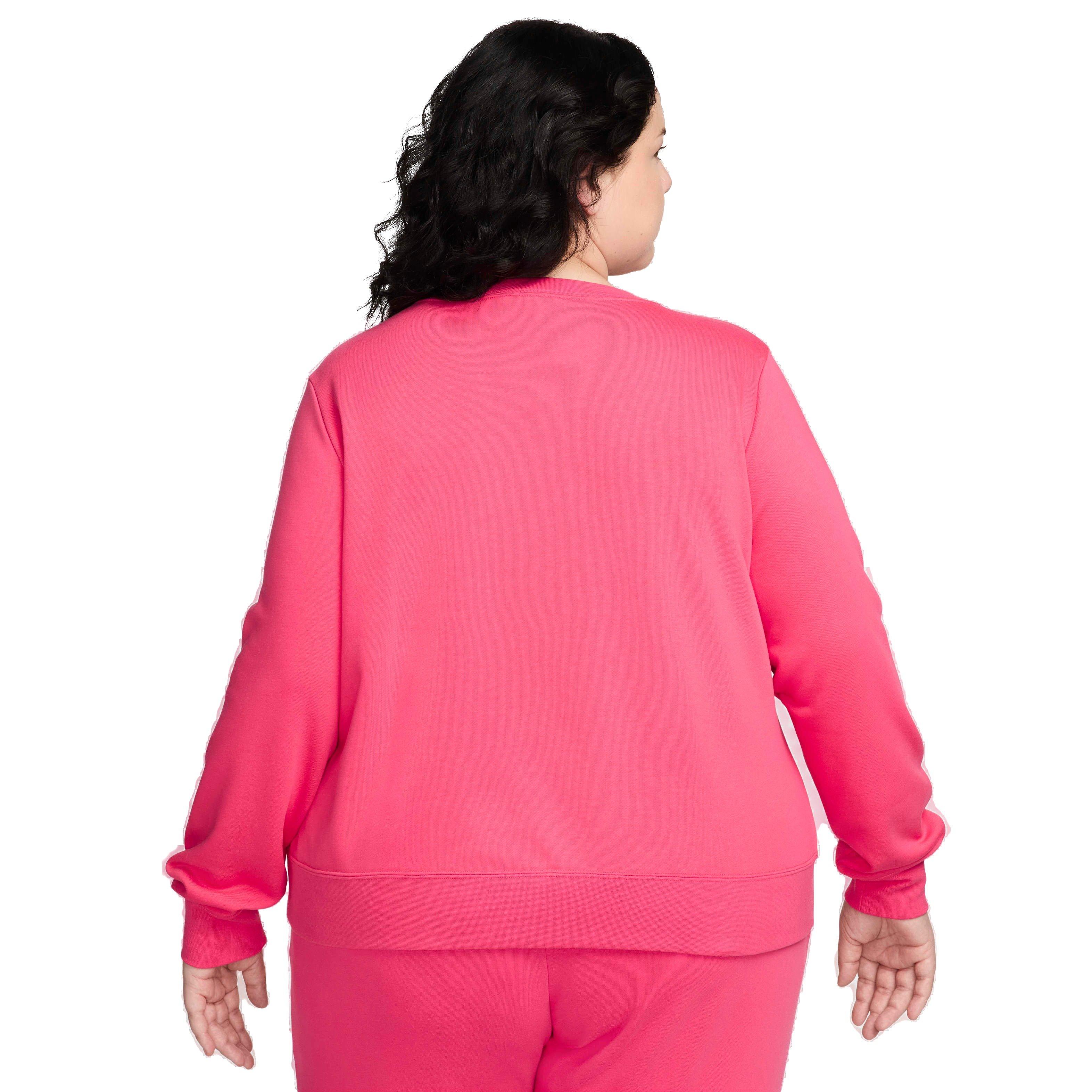 Nike Women's Sportswear Club Fleece Crew-Neck Sweatshirt - PINK Thumbnail View 2