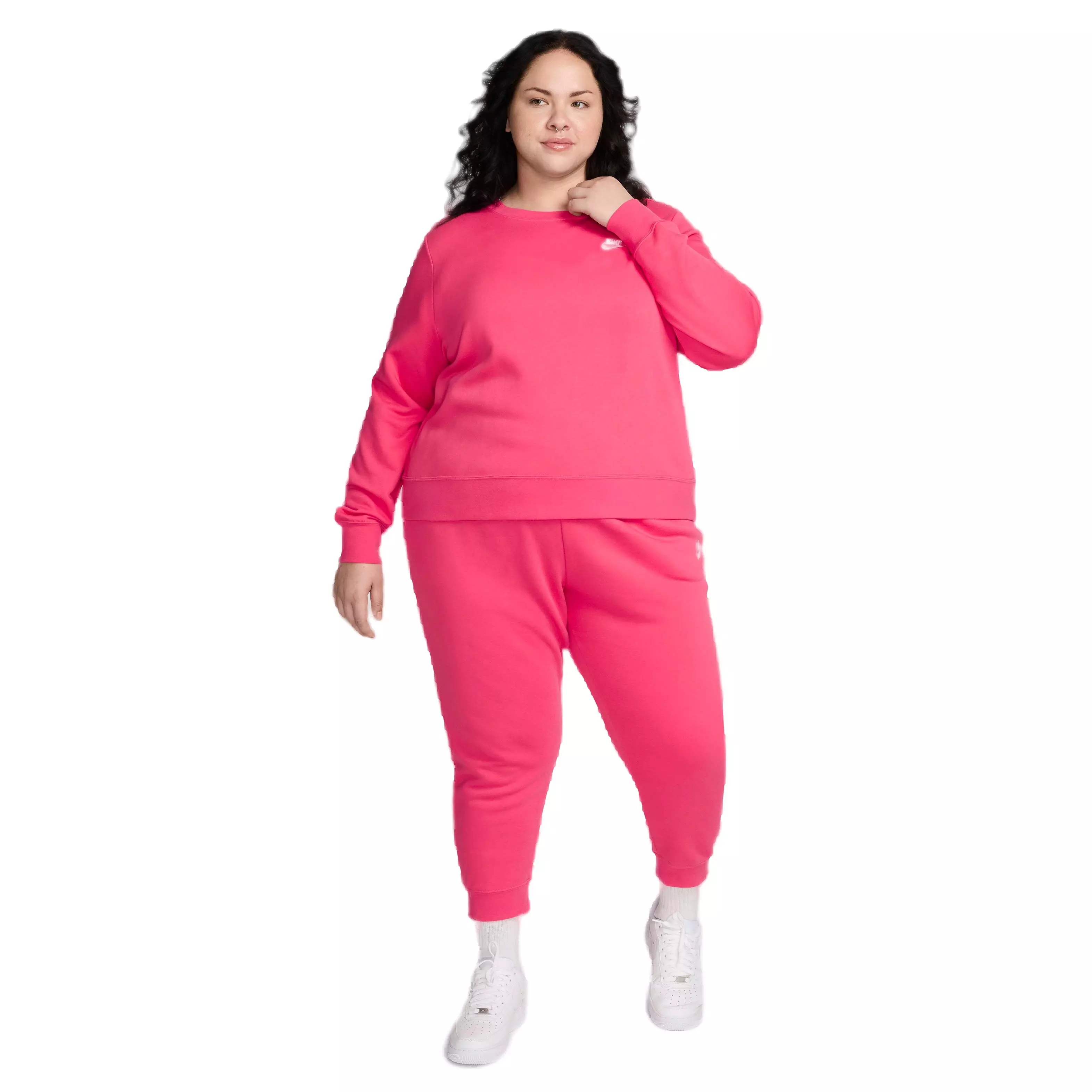 Nike Women's Sportswear Club Fleece Crew-Neck Sweatshirt - PINK