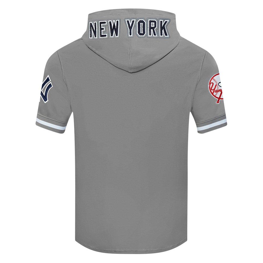 Pro Standard Men's MLB New York Yankees Classic Chenille Short Sleeve Pullover Hoodie - GREY Thumbnail View 2