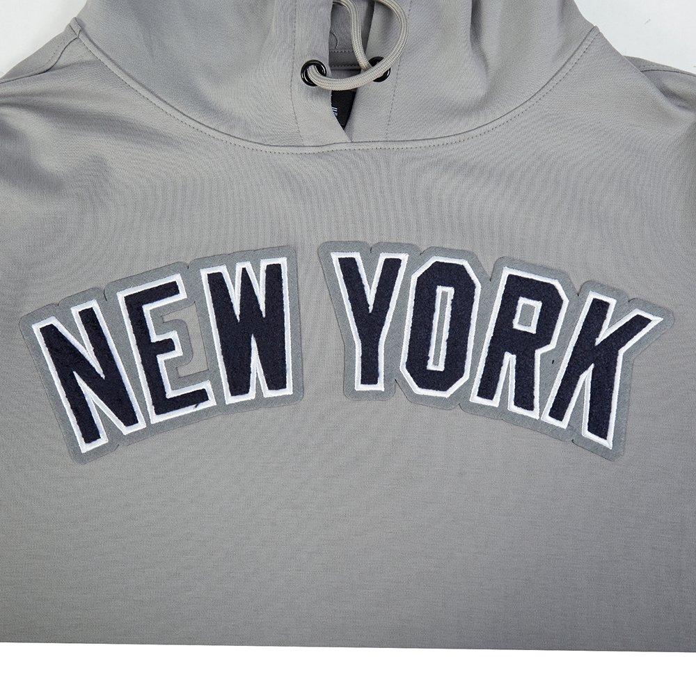 Pro Standard Men's MLB New York Yankees Classic Chenille Short Sleeve Pullover Hoodie - GREY Thumbnail View 5