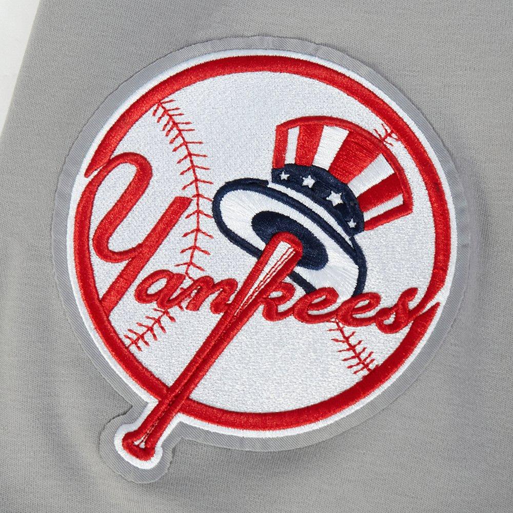 Pro Standard Men's MLB New York Yankees Classic Chenille Short Sleeve Pullover Hoodie - GREY Thumbnail View 9