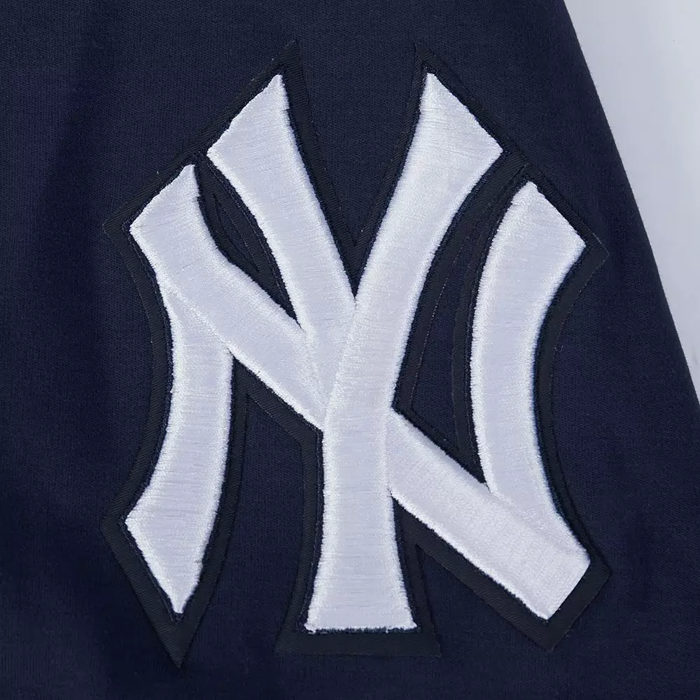 Pro Standard Men's MLB New York Yankees Classic Chenille Short Sleeve Pullover Hoodie - NAVY