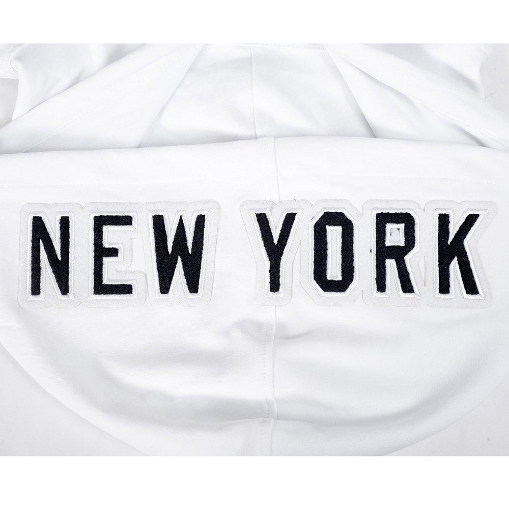 Pro Standard Men's MLB New York Yankees Classic Chenille Short Sleeve Pullover Hoodie - WHITE/NAVY Thumbnail View 6