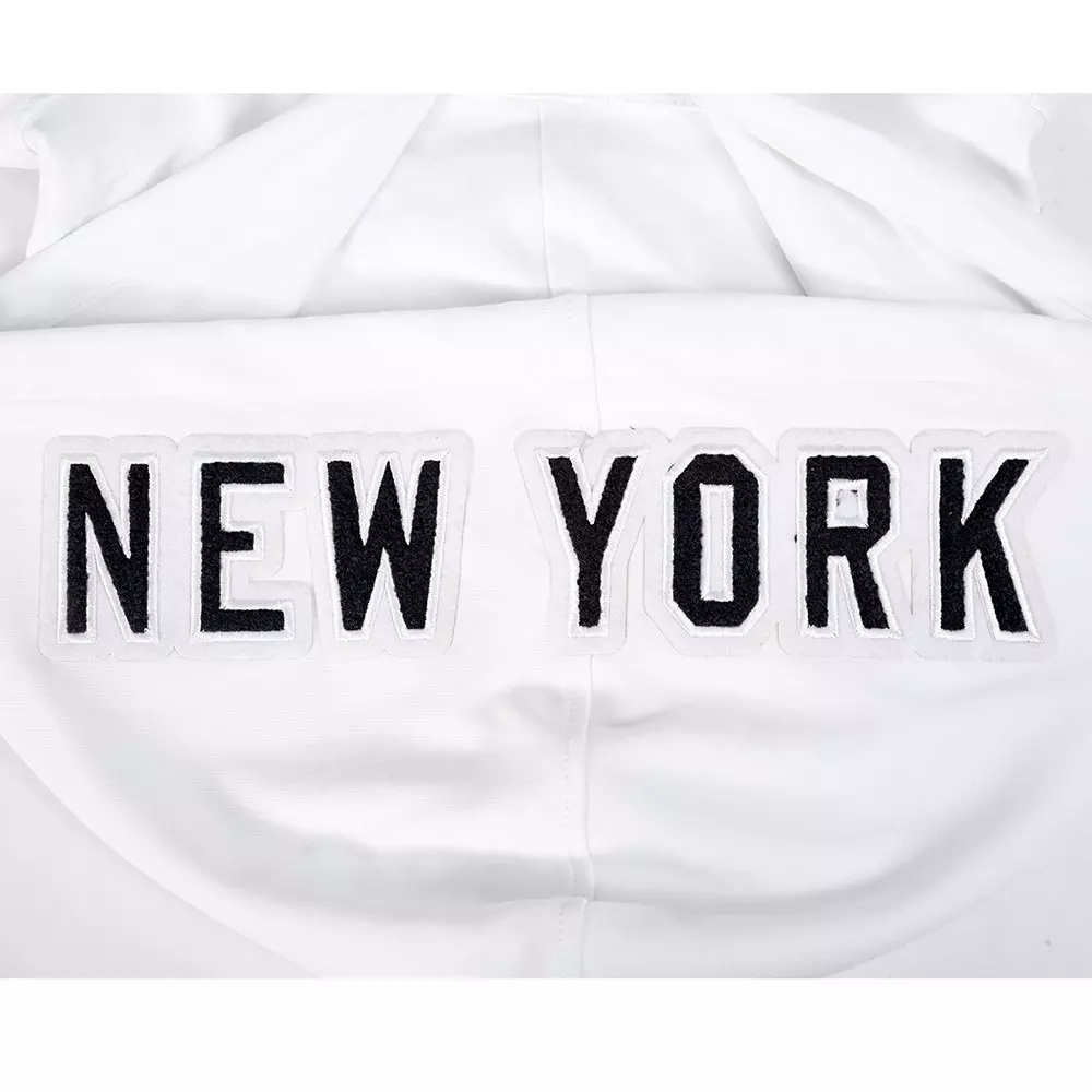 Pro Standard Men's MLB New York Yankees Classic Chenille Short Sleeve Pullover Hoodie - WHITE/NAVY