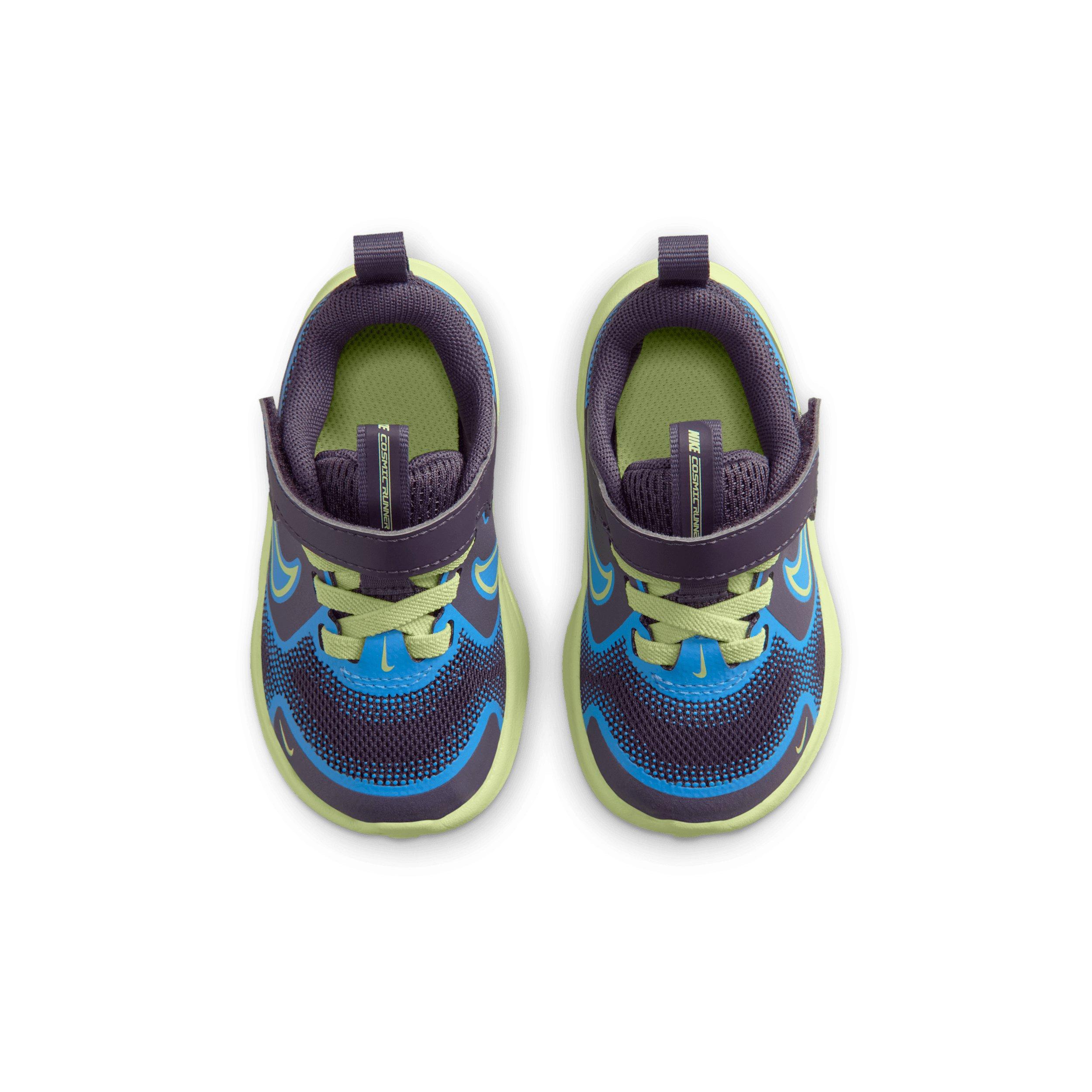 Nike Cosmic Runner "Dark Raisin/University Blue/White/Light Liquid Lime" Infant Girls' Running Shoe - DK RAISIN/BLUE/WHITE/LIME