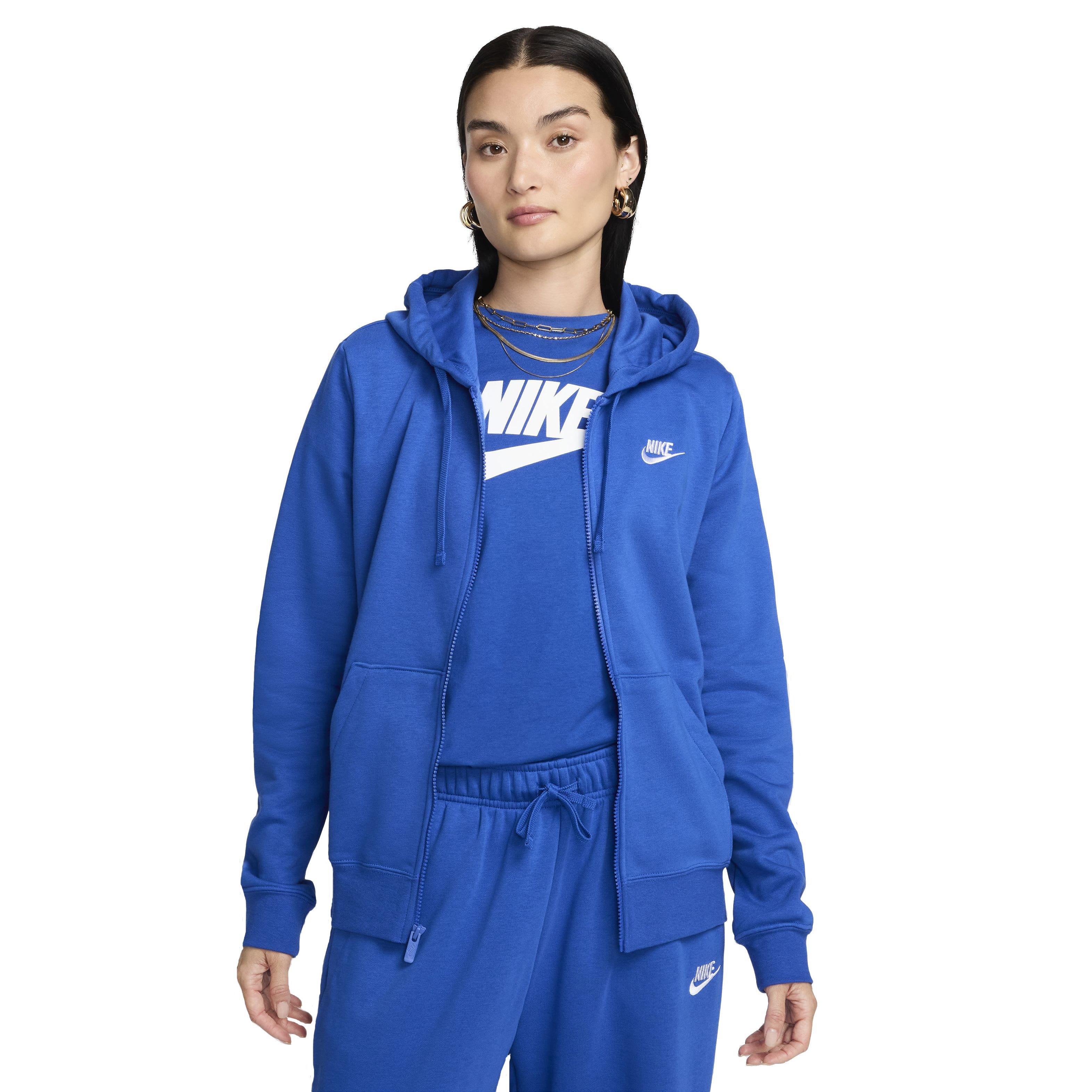 Nike Women's Sportswear Club Fleece Full-Zip Hooded Jacket - BLUE Thumbnail View 1