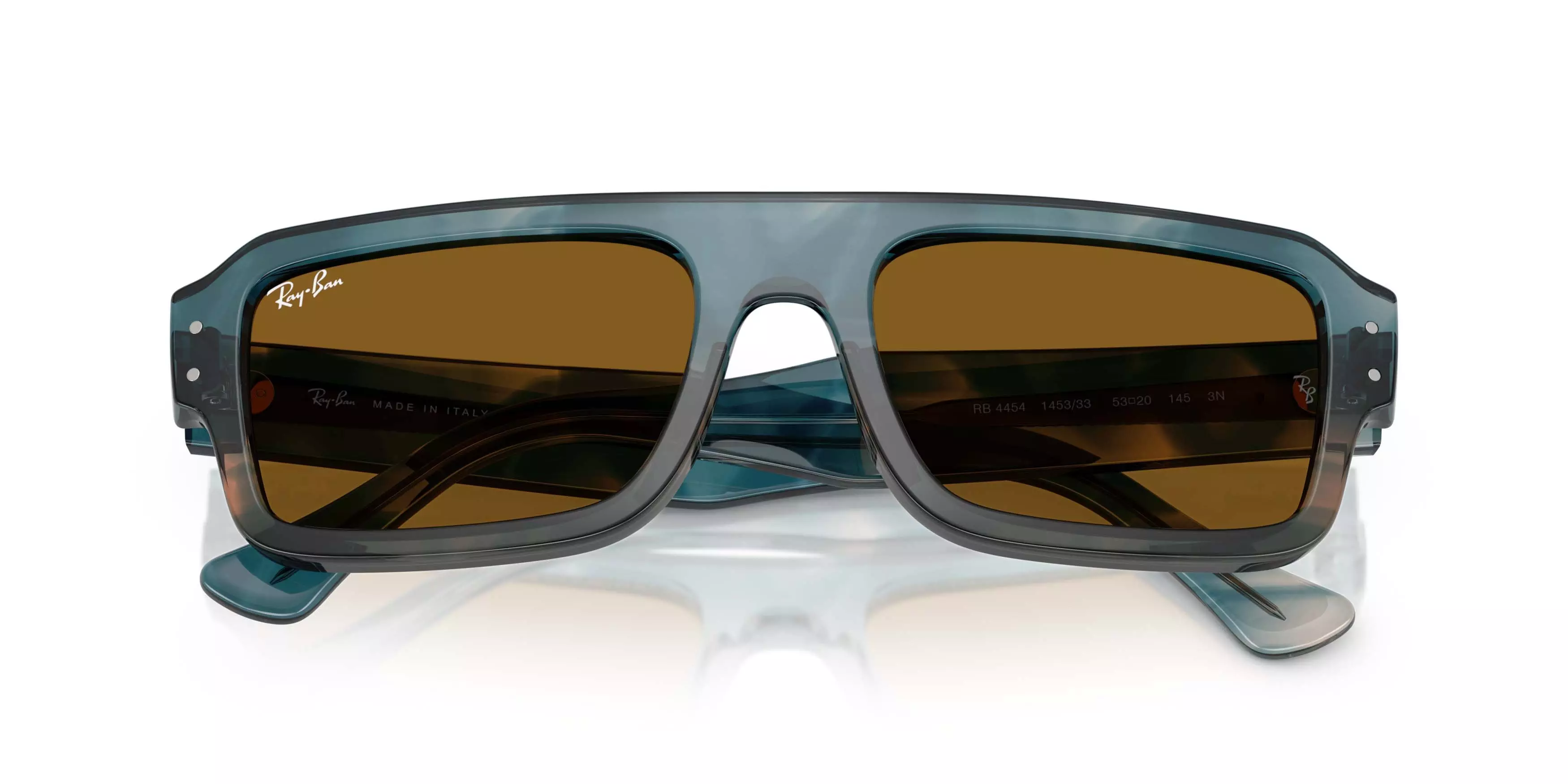 Ray-Ban Flacko Bio-Based Brown Sunglasses &ndash; Polished Havana Blue - BLUE