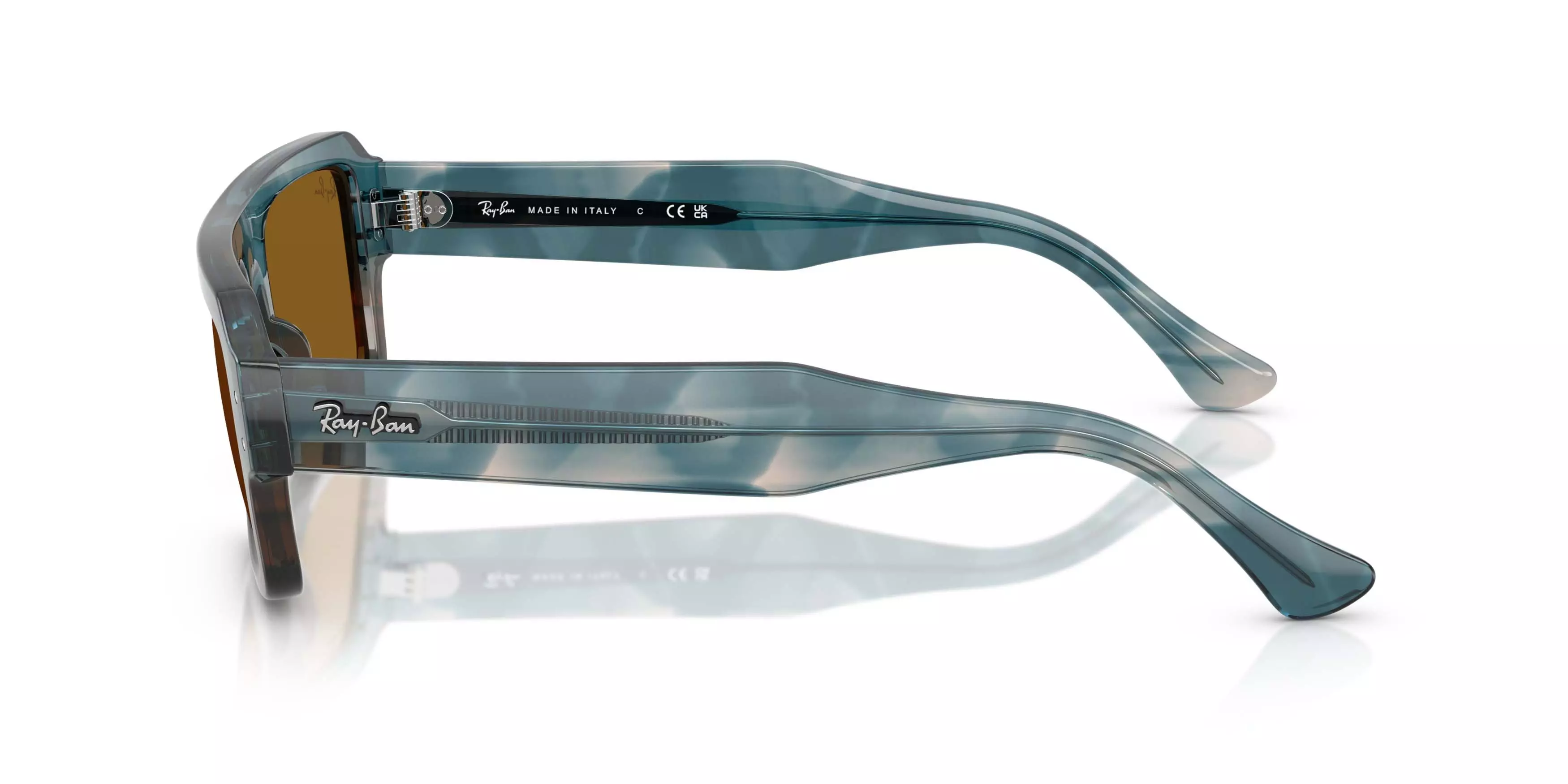 Ray-Ban Flacko Bio-Based Brown Sunglasses &ndash; Polished Havana Blue - BLUE