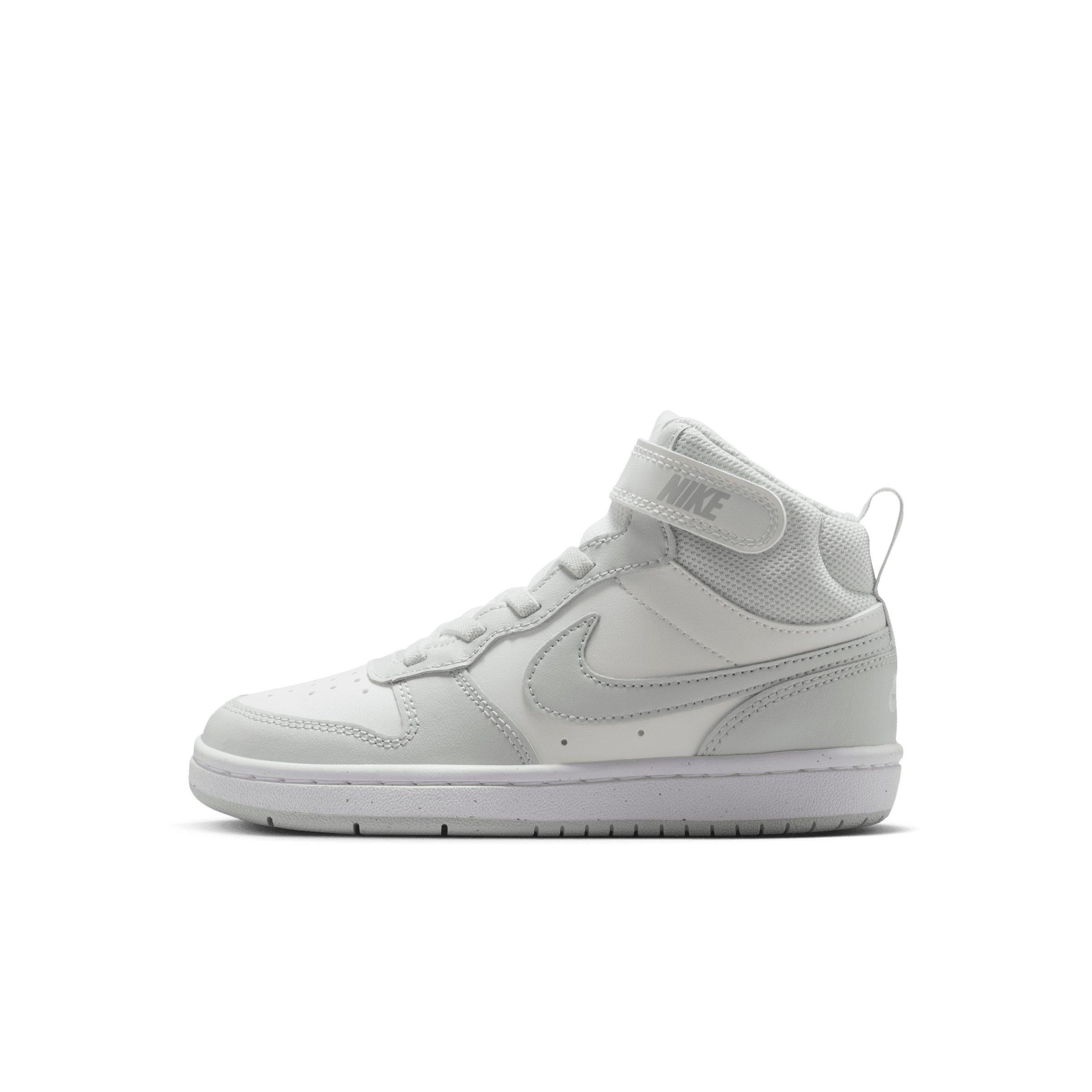 Nike Court Borough Mid 2 "Sail/White/Light Silver" Preschool Boys' Shoe - SAIL/WHITE/LT SILVER