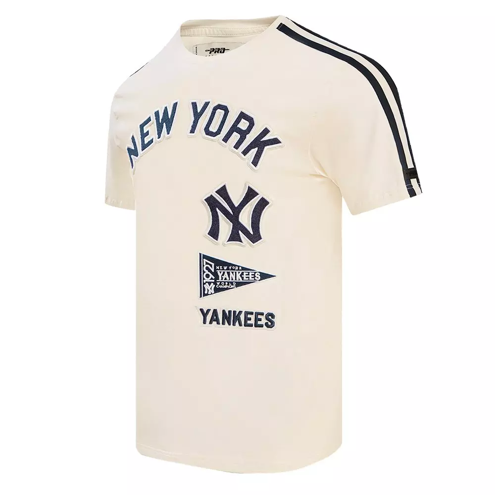 Pro Standard Men's MLB New York Yankees Retro Classic Striped Top - EGGSHELL