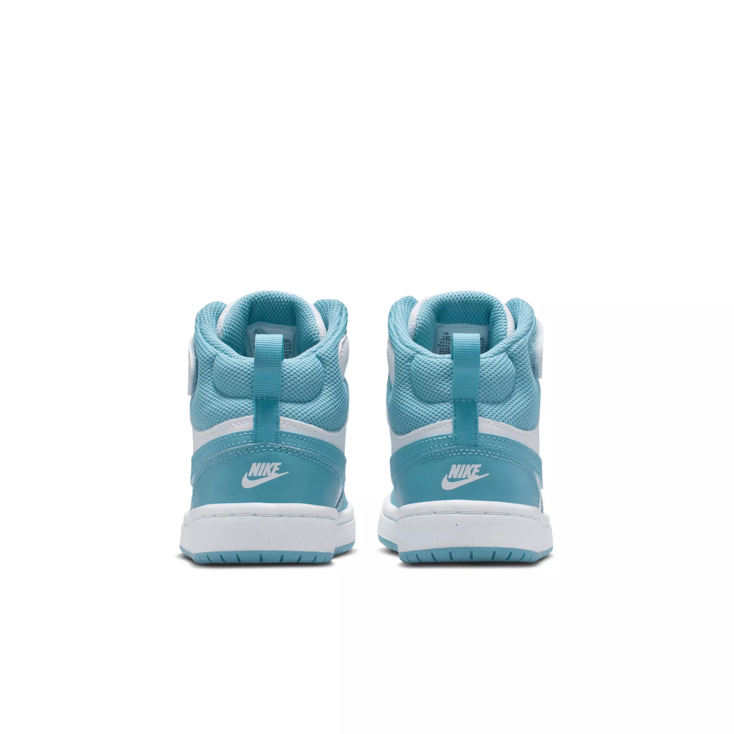 Nike Court Borough Mid 2 "White/Denim Turquoise" Preschool Girls' Shoe - WHITE/TURQUOISE