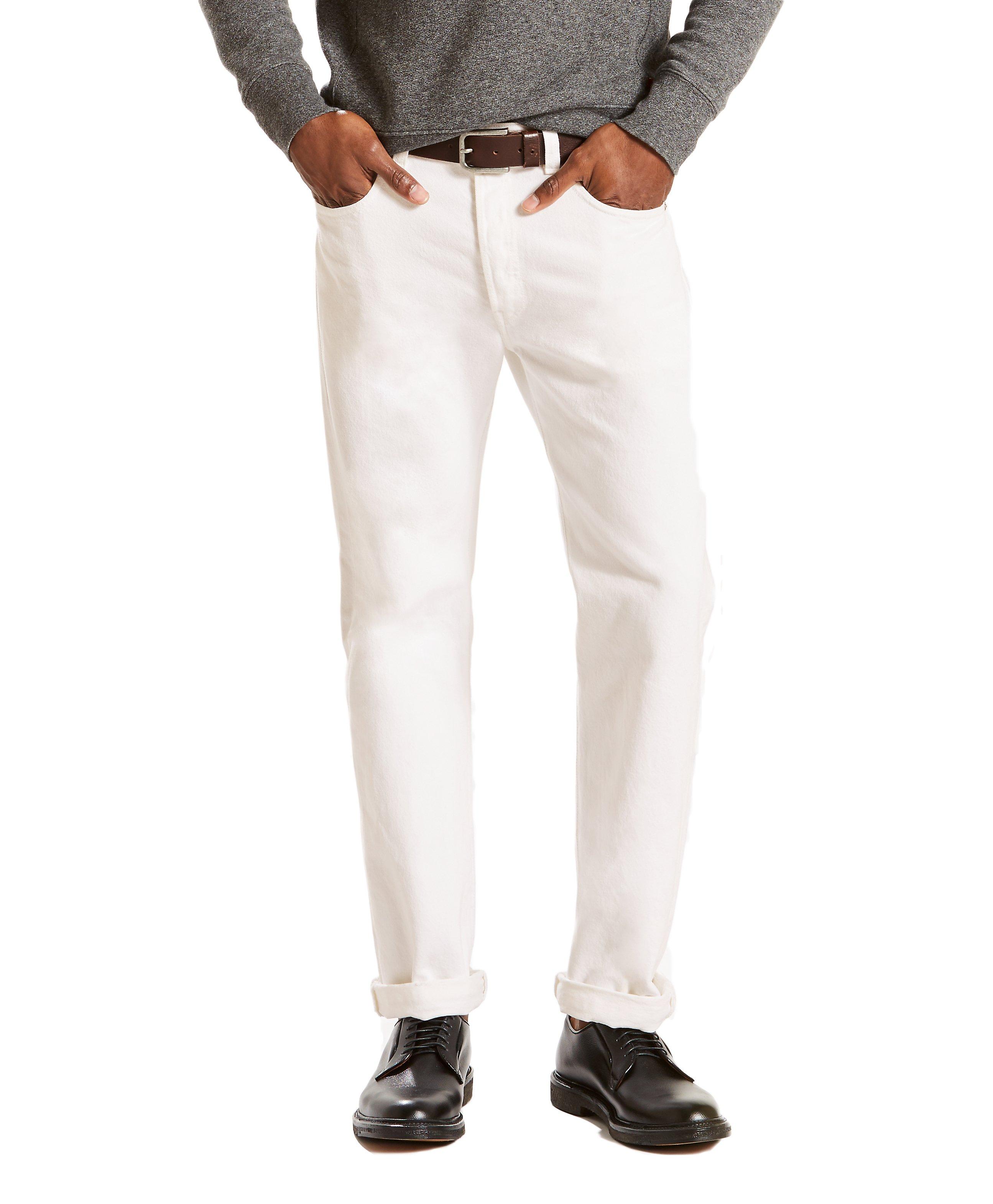 Levi's Men's 501 Original Straight Fit White Jeans - Hibbett