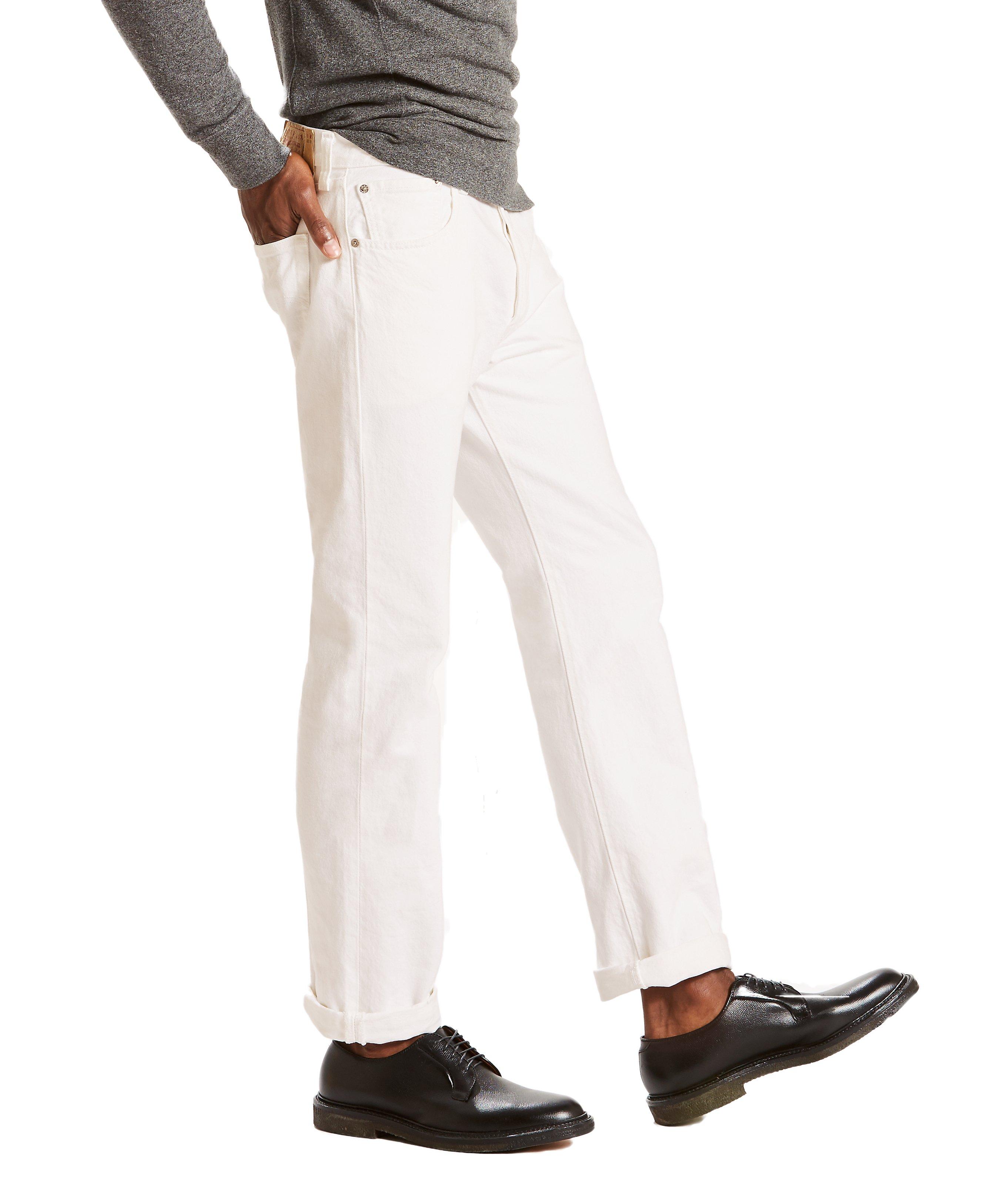 Levi's Men's 501 Original Straight Fit White Jeans - Hibbett