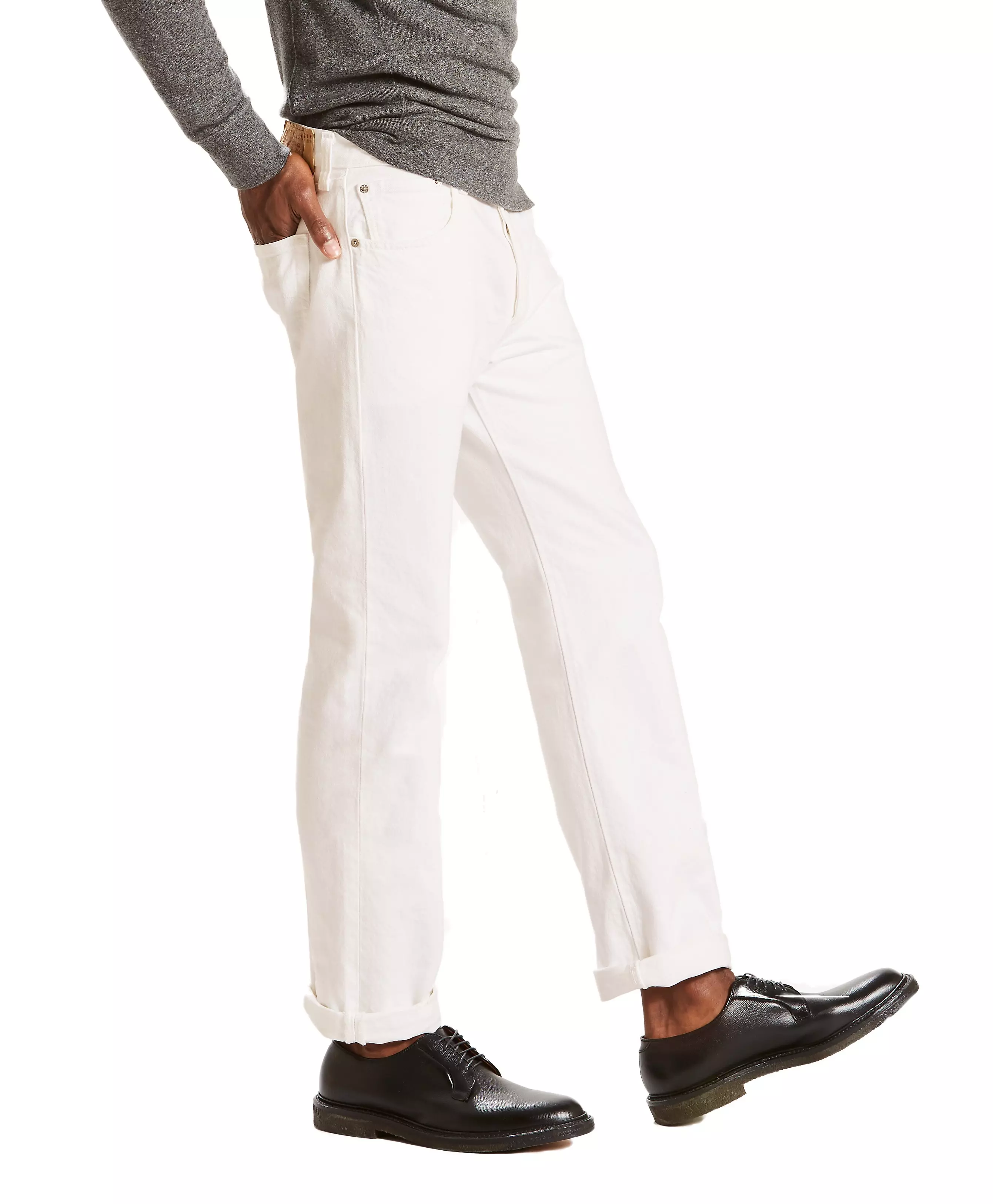 Levi's Men's 501 Original Straight Fit White Jeans - WHITE